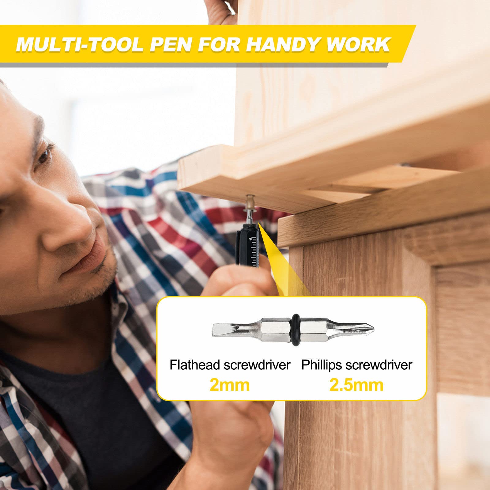 14-in-1 Multitool Fidget Pen with Screwdrivers, Ruler & Openers - EDC Essential Gadget for Men, Perfect Gift for Dad, Husband & Him - Office, Camping, Travel & Everyday Carry Tool