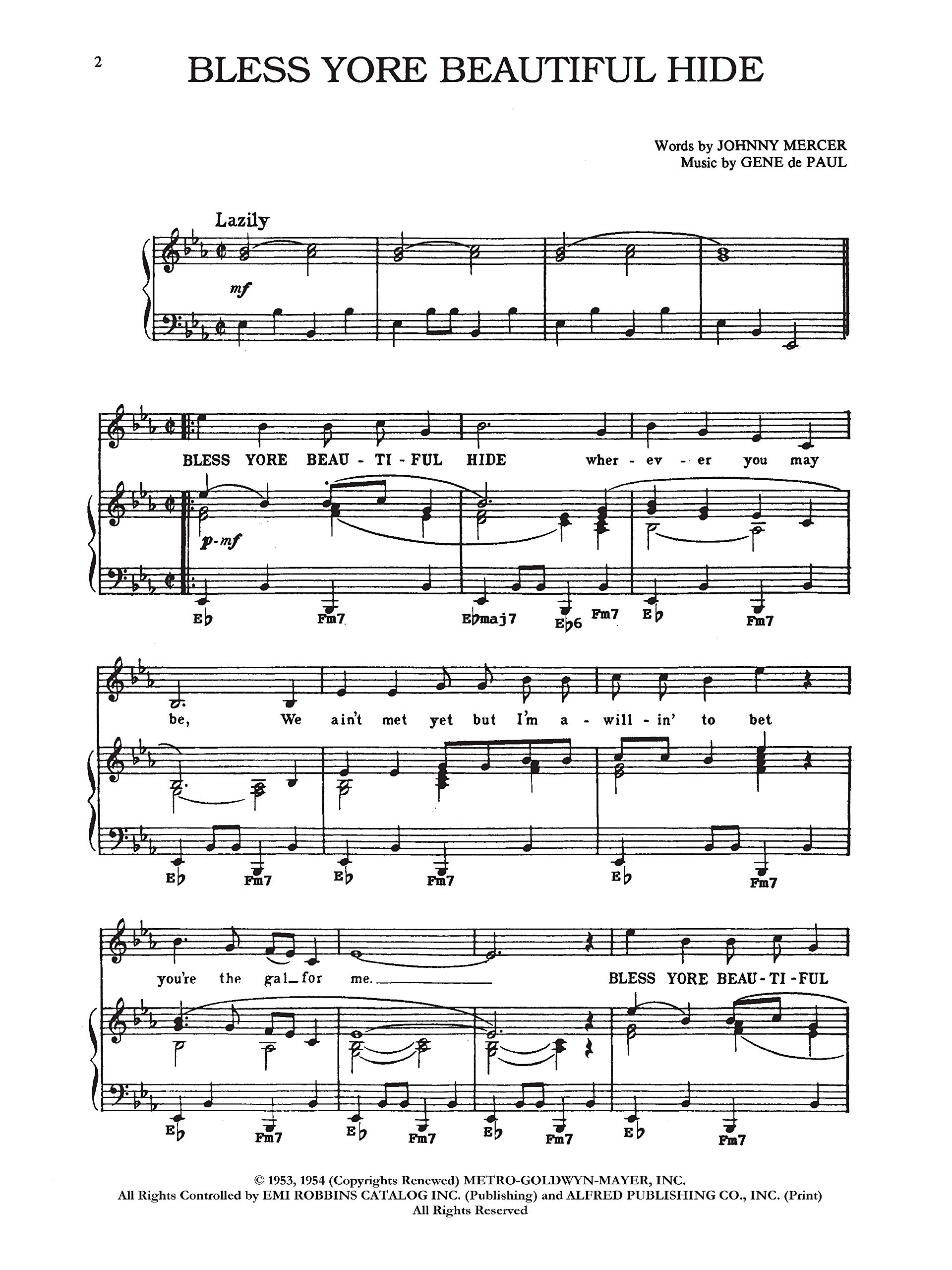 Seven Brides for Seven Brothers Movie Soundtrack - Piano, Vocal & Chords Sheet Music | Musical Theater, Broadway Performances & Piano Covers
