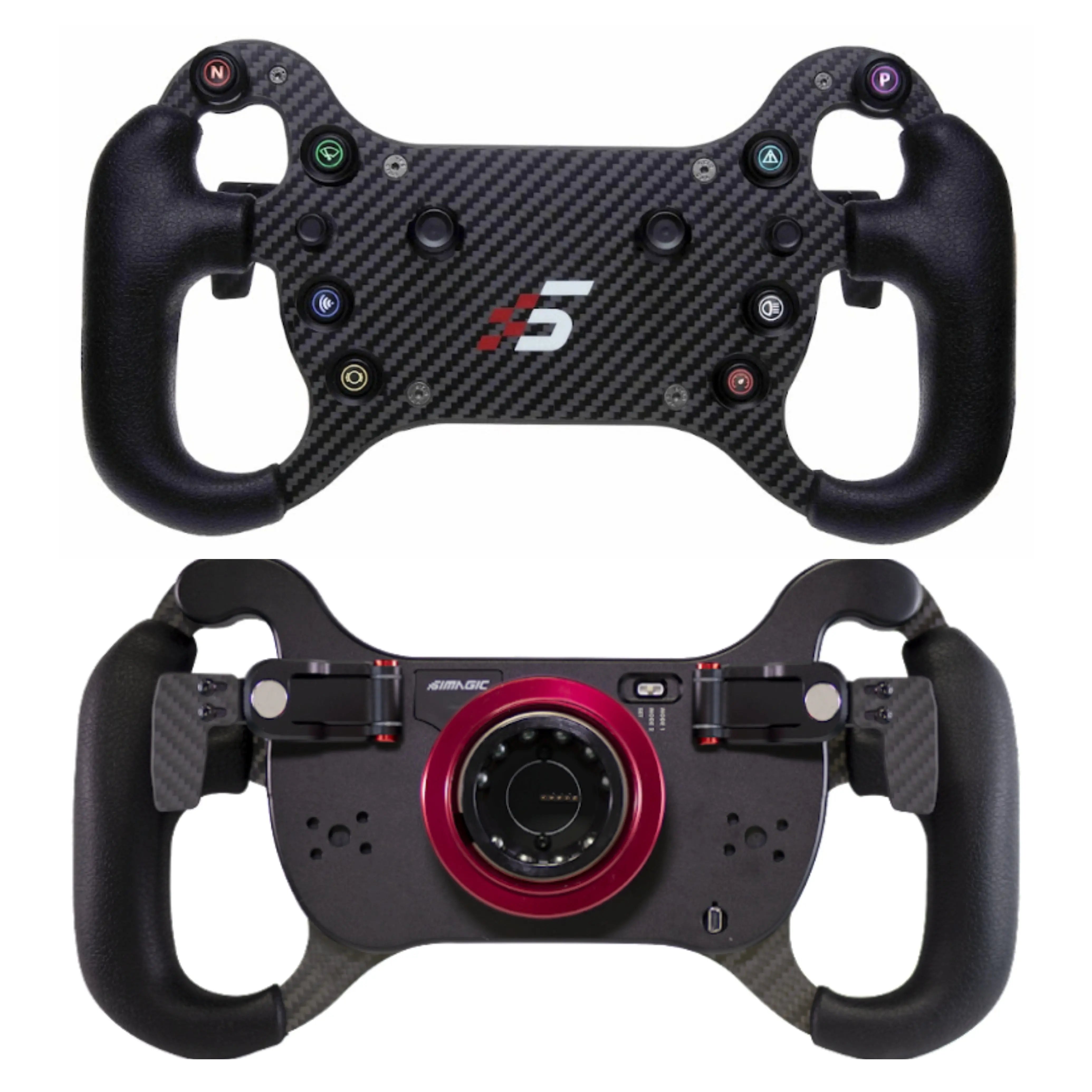 Simagic GT4 Carbon Fiber Steering Wheel Rim - High-Performance Racing Wheel for Sim Racing, Drifting & Gaming - Compatible with PC & PS4/PS5