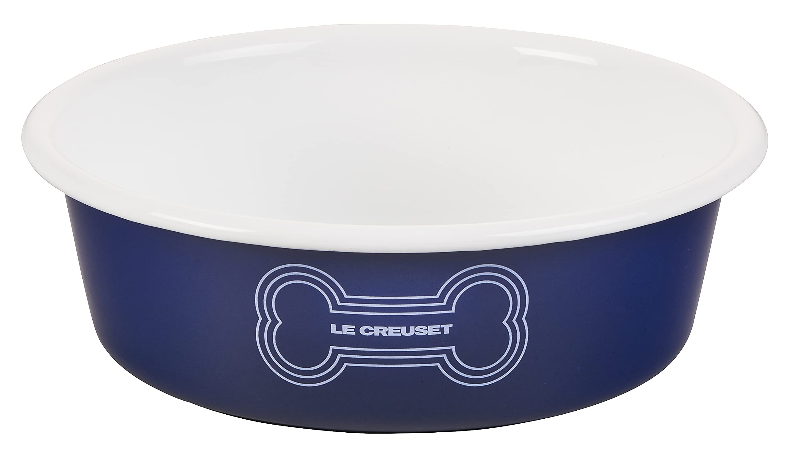 Le Creuset Enameled Steel Medium Dog Bowl - 4 Cup Capacity, Dark Blue - Durable & Stylish Pet Food Dish for Indoor & Outdoor Use