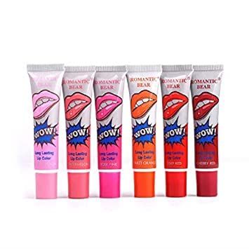 Pink Shimmer Romantic Bear Lip & Cheek Tint - 6 Pack, Natural & Long-Lasting Makeup for Lips & Cheeks, Perfect for Date Night, Parties & Everyday Glam