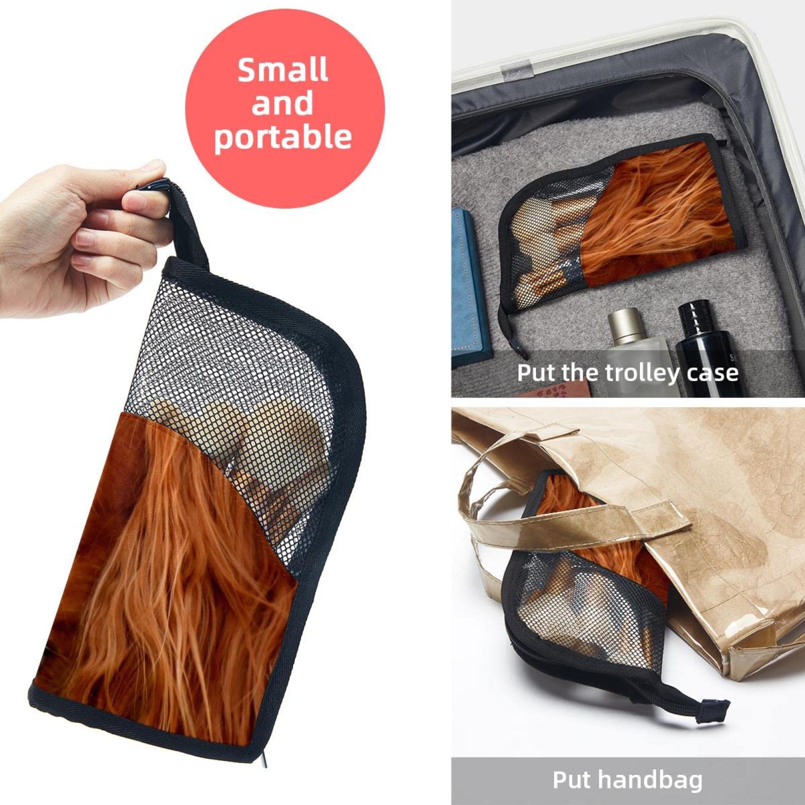 **Premium 12-Slot Makeup Brush Organizer Bag - Portable Travel Cosmetic Brush Holder Case with Cute Cavalier King Charles Spaniel Design for Home & On-the-Go Makeup Storage**