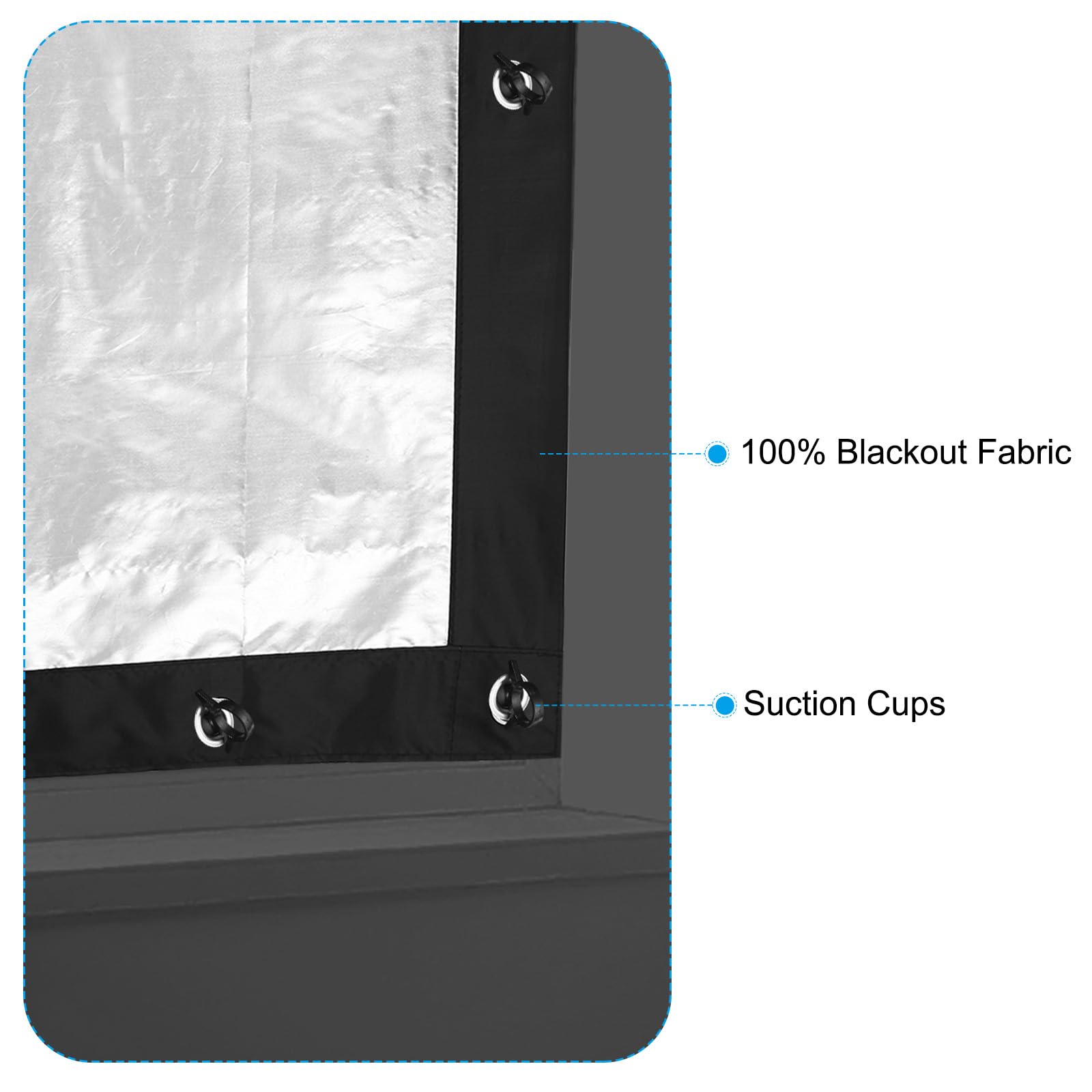 PATIKIL Blackout Curtains for Nursery & Bedroom - 38 x 37 Inch Temporary Room Darkening Window Shades with Suction Cups | Perfect for Baby Sleep, Daytime Naps & Light-Sensitive Adults