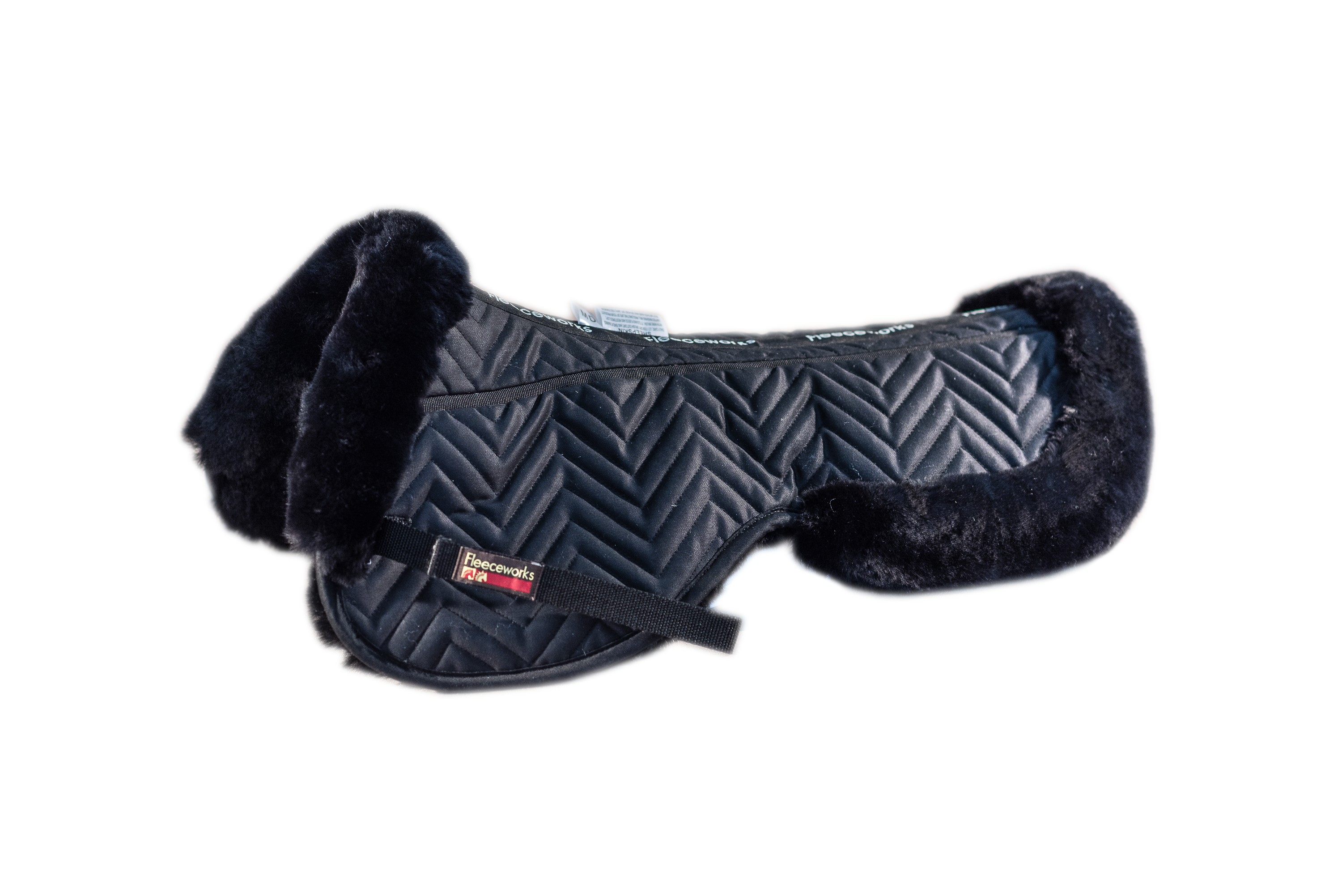 FXK Technology Sheepskin Halfpad with Rolled Edge - All Purpose Saddle Pad for English & Western Riding - Perfect for Training, Shows & Trail Riding