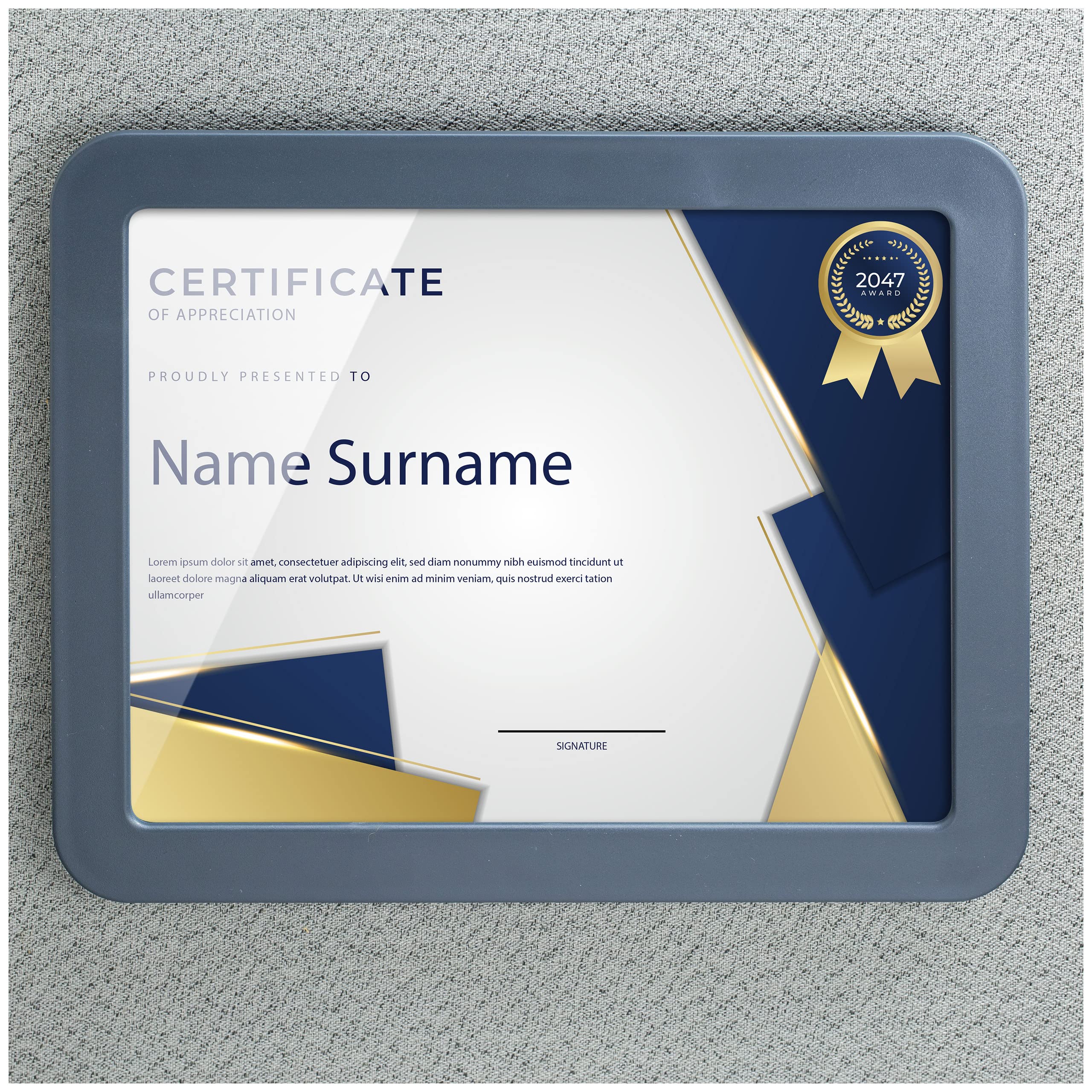 Officemate Verticalmate Certificate Holder - Slate Gray (29172) - Professional Document Organizer for Diplomas, Awards & Certificates - Perfect for Offices, Schools & Home Use