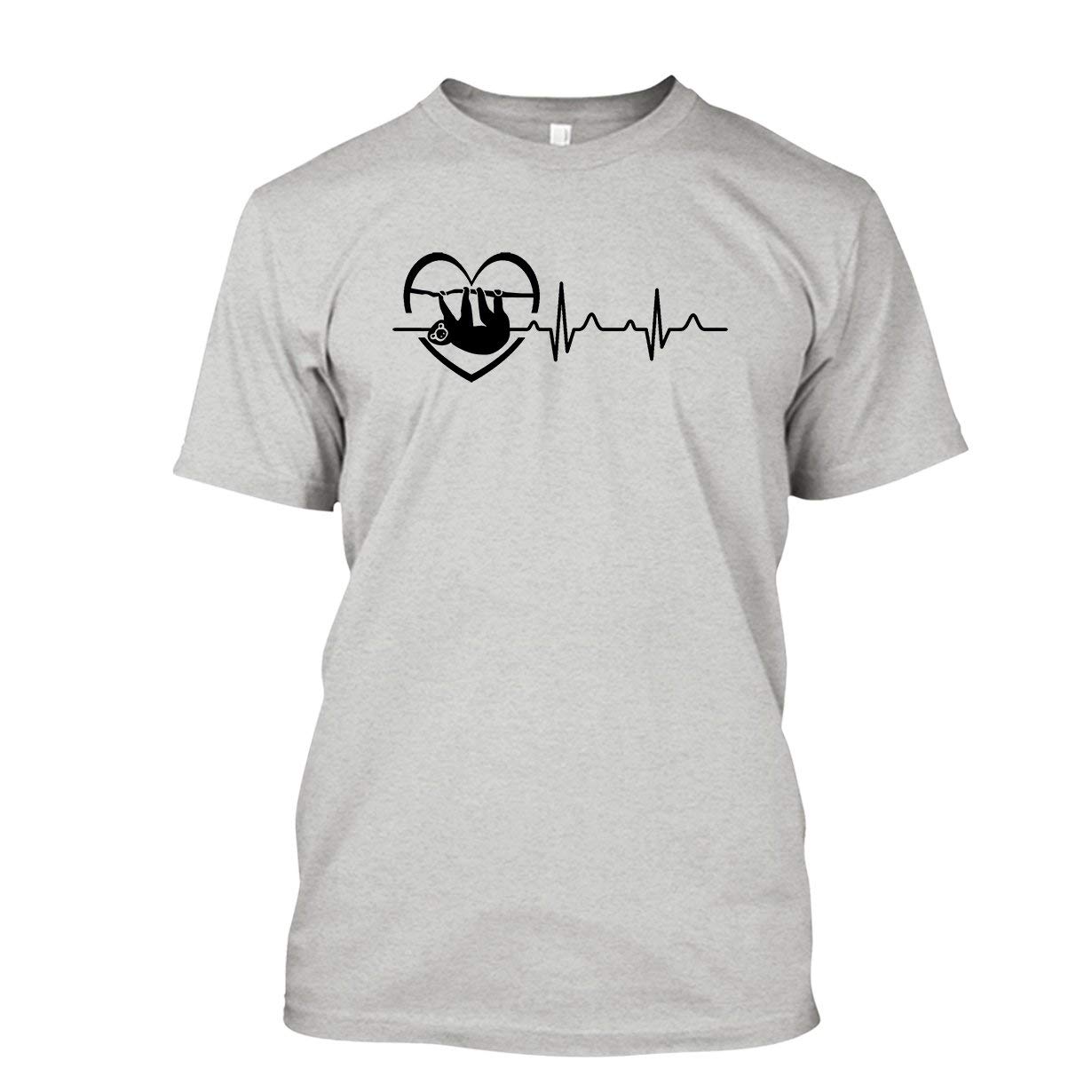Sloth Heartbeat Graphic T-Shirt - Soft Cotton Unisex Tee for Animal Lovers & Casual Wear