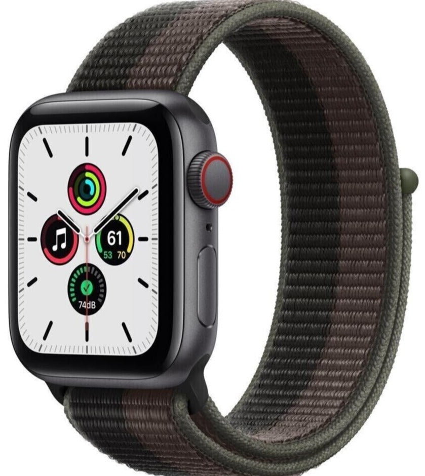 Apple Watch SE 40mm GPS + Cellular - Space Gray Aluminum Case with Sport Loop Band (MKQR3LL/A) | Smartwatch for Fitness Tracking, Calls & Notifications | Perfect for Running, Swimming & Daily Use