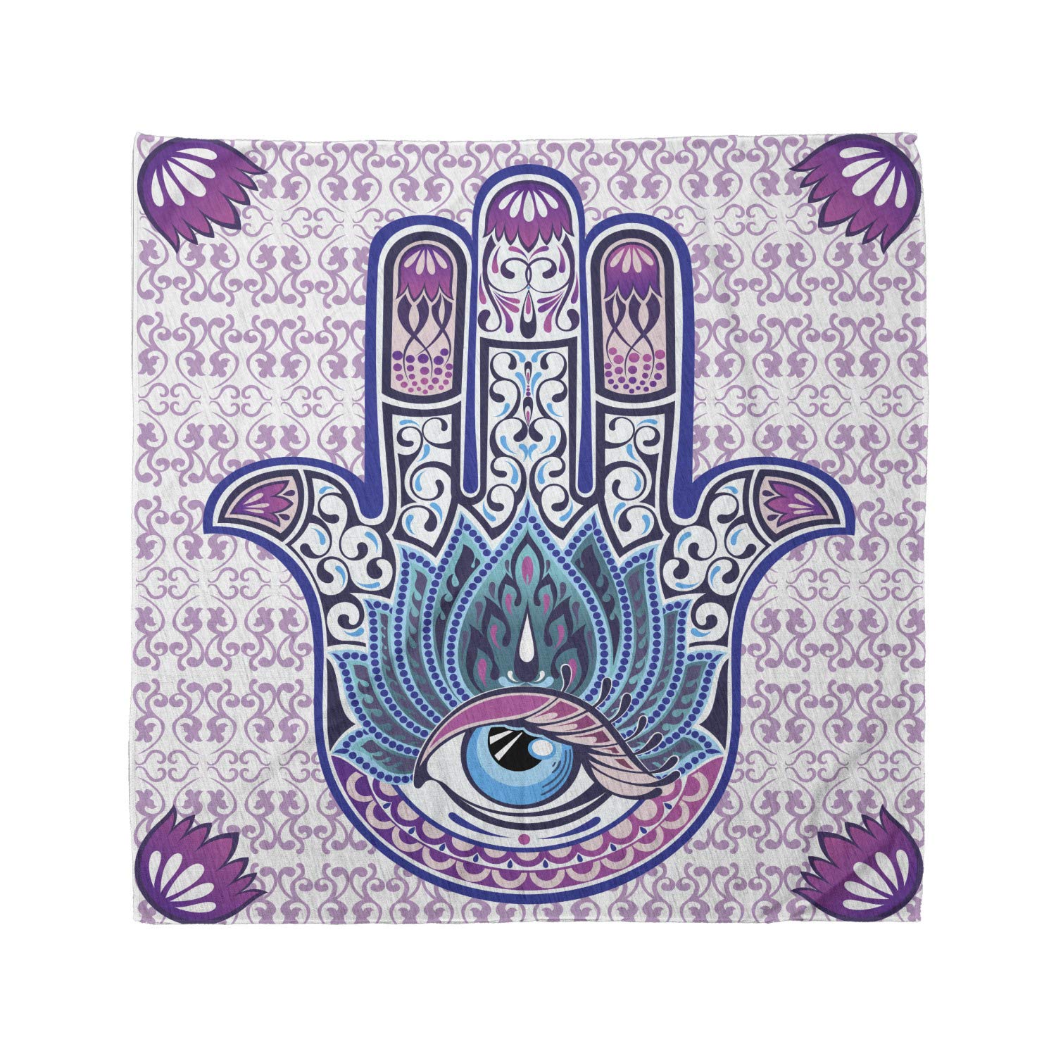 Ambesonne Ethnic Unisex Bandana - Hand-Painted Oriental Design in Vibrant Colors | Perfect for Fashion Accessories, Headwear, and Cultural Events