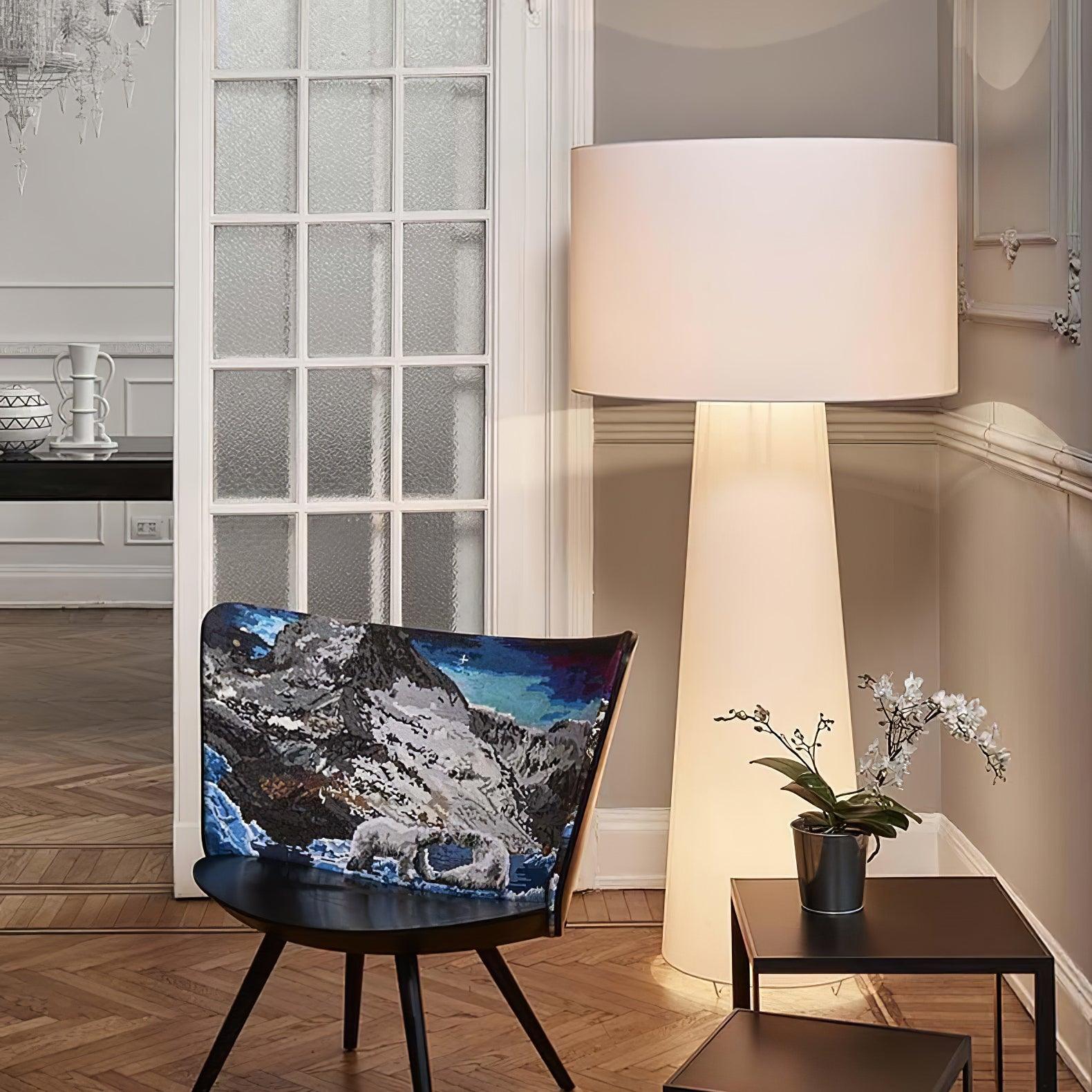 Modern Column Fabric Floor Lamp - Elegant Standing Light for Living Room, Bedroom & Office - Perfect for Reading, Relaxing & Ambient Lighting