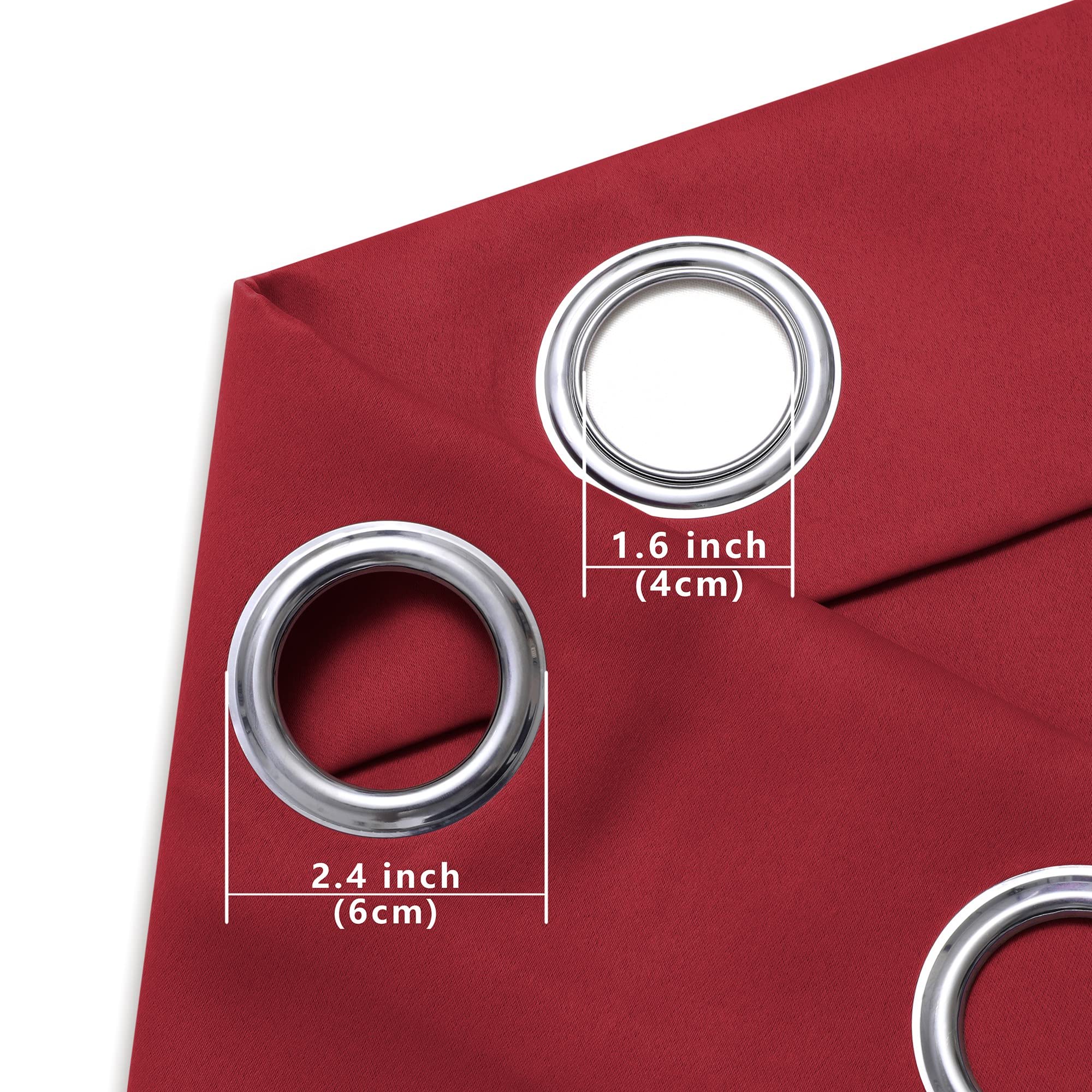 Blackout Curtains for Kitchen & Bathroom - 24 Inch Short Red Cafe Curtains with Grommet Top (Set of 2 Panels) - Perfect for Small Windows, RV, Camper & Christmas Decorations