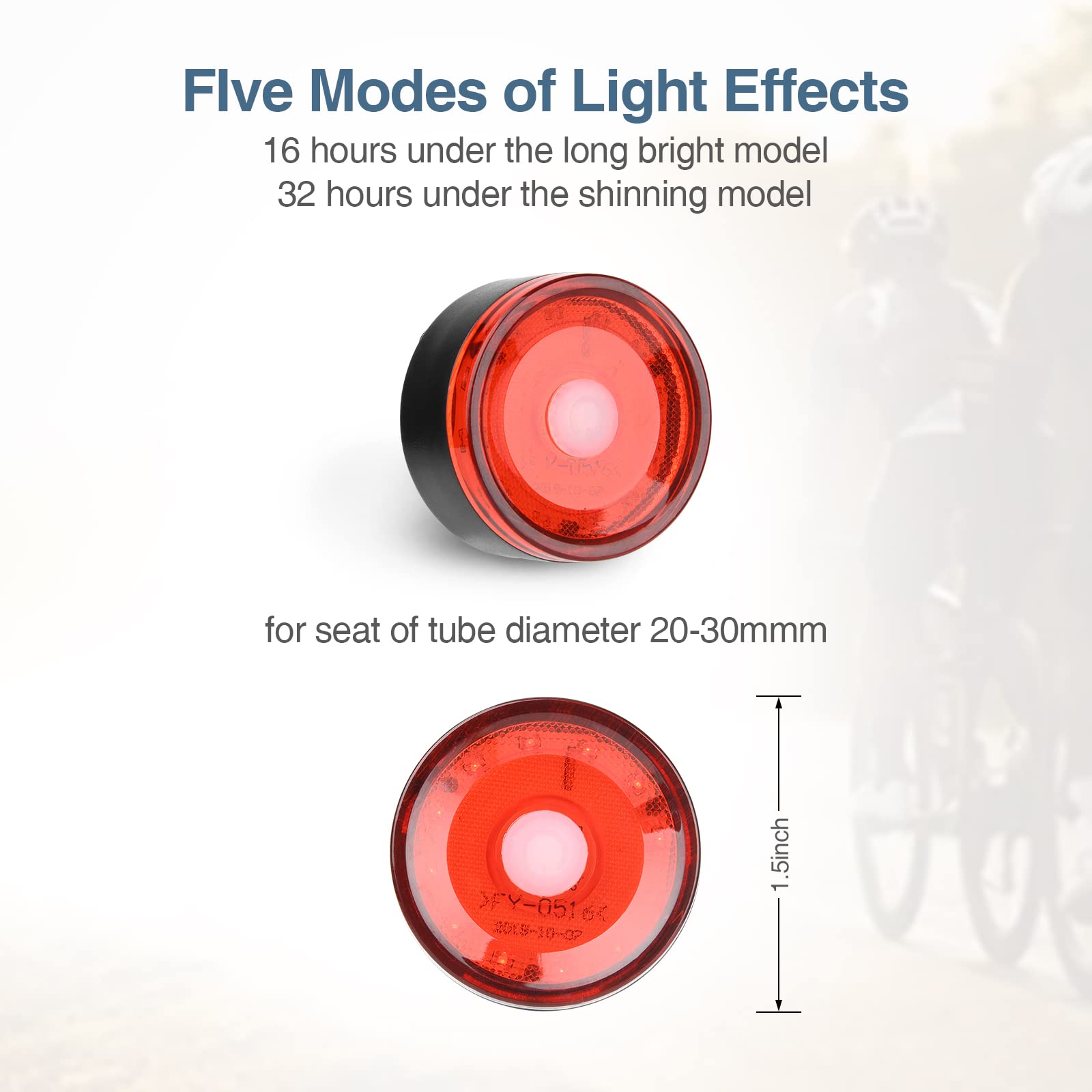USB Rechargeable Bike Light Set - Powerful 1200LM Bicycle Headlight & Taillight with 4+3 Modes, Solar Charging, IPX5 Waterproof for Night Cycling Safety | Perfect for Road Bikes, Mountain Bikes & Commuting in Low Light Conditions