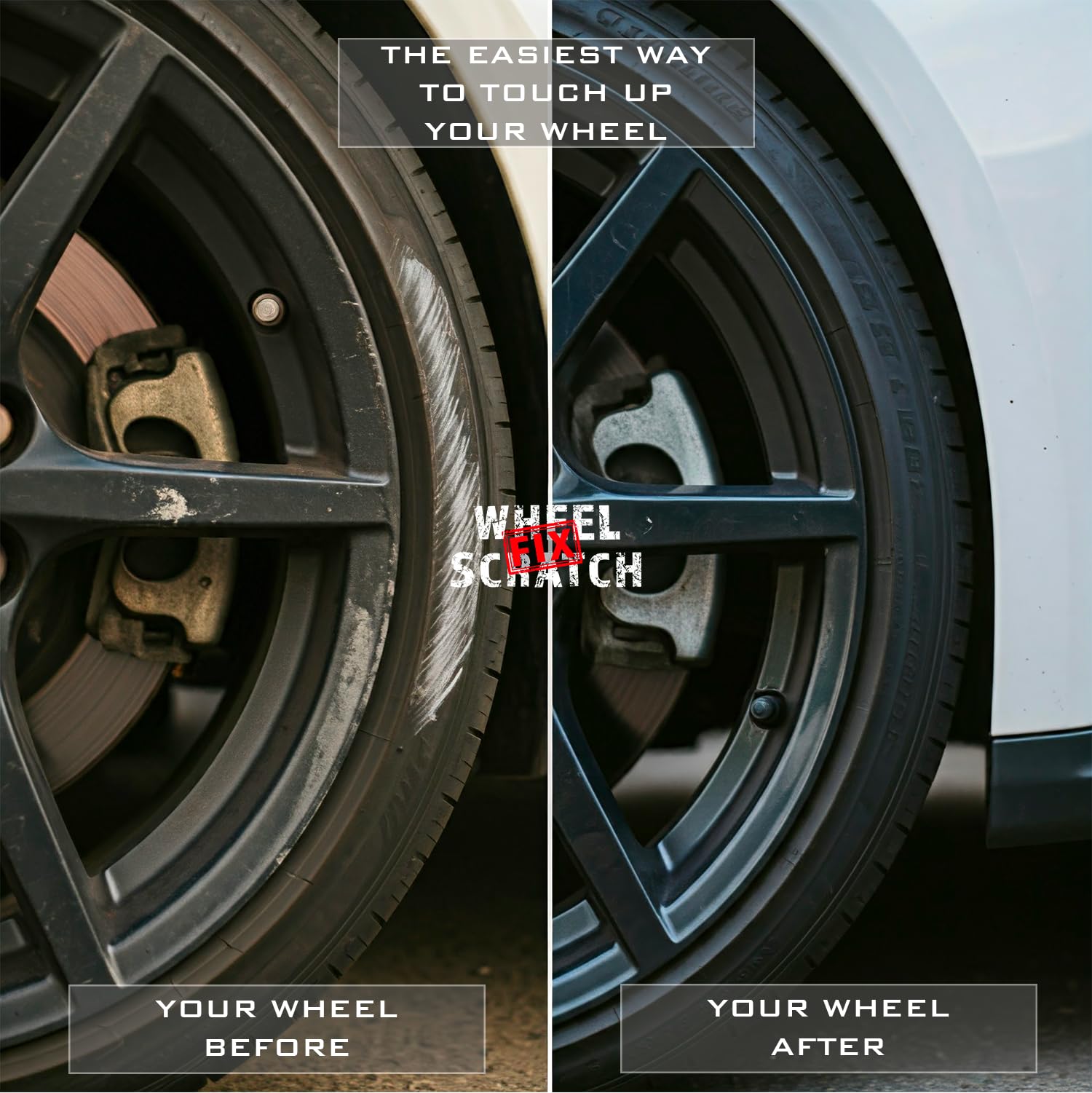 Dark Silver Alloy Wheel Touch Up Paint Kit - Car Wheel Scratch & Curb Rash Repair Pen - Universal Rim Repair for Scratches & Damage - Perfect for DIY Auto Maintenance & Wheel Restoration