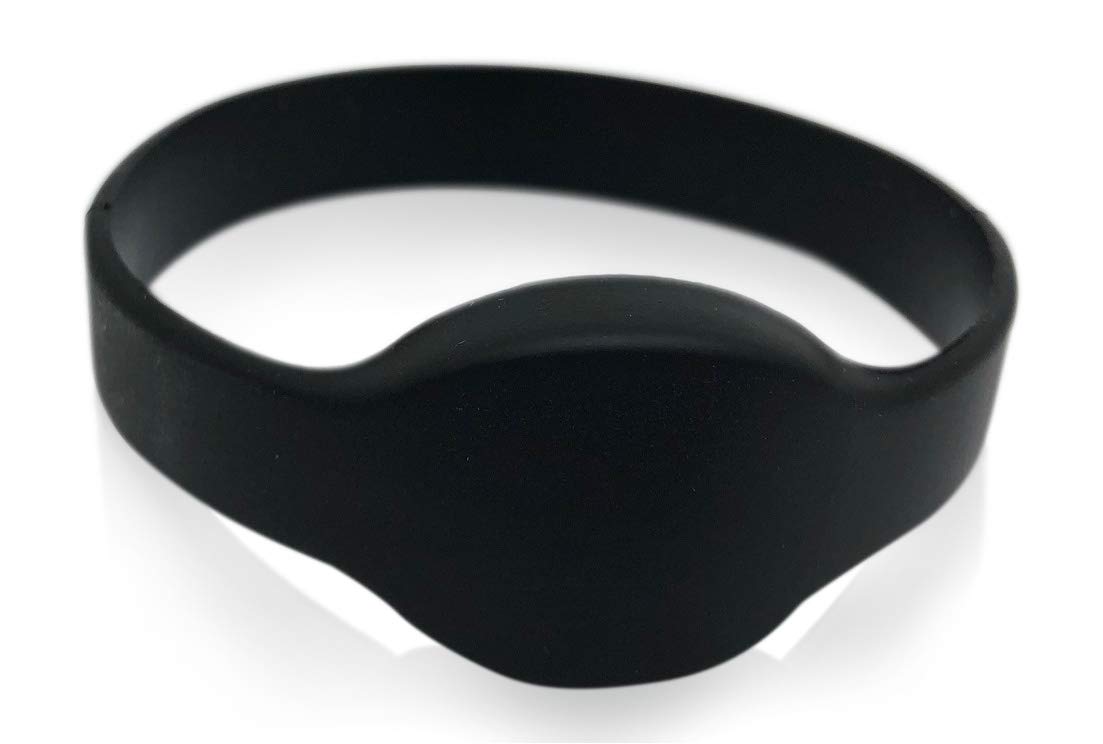 100 Pack Black 26-Bit Proximity Wristbands - Compatible with ISOProx 1386/1326 & H10301 Format Readers - Works with Most Access Control Systems - Ideal for Gyms, Water Parks, and Secure Facilities