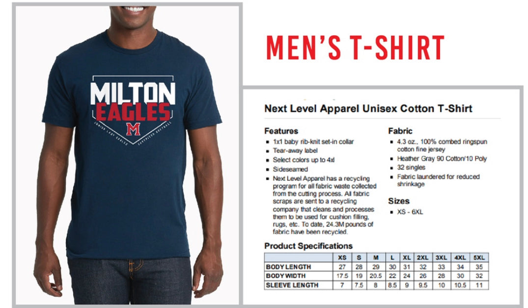 Milton Junior Lady Eagles Softball Jersey & Spirit Wear - Youth Girls' Team Uniform for Games & Practice - Softball Apparel for Fans & Players
