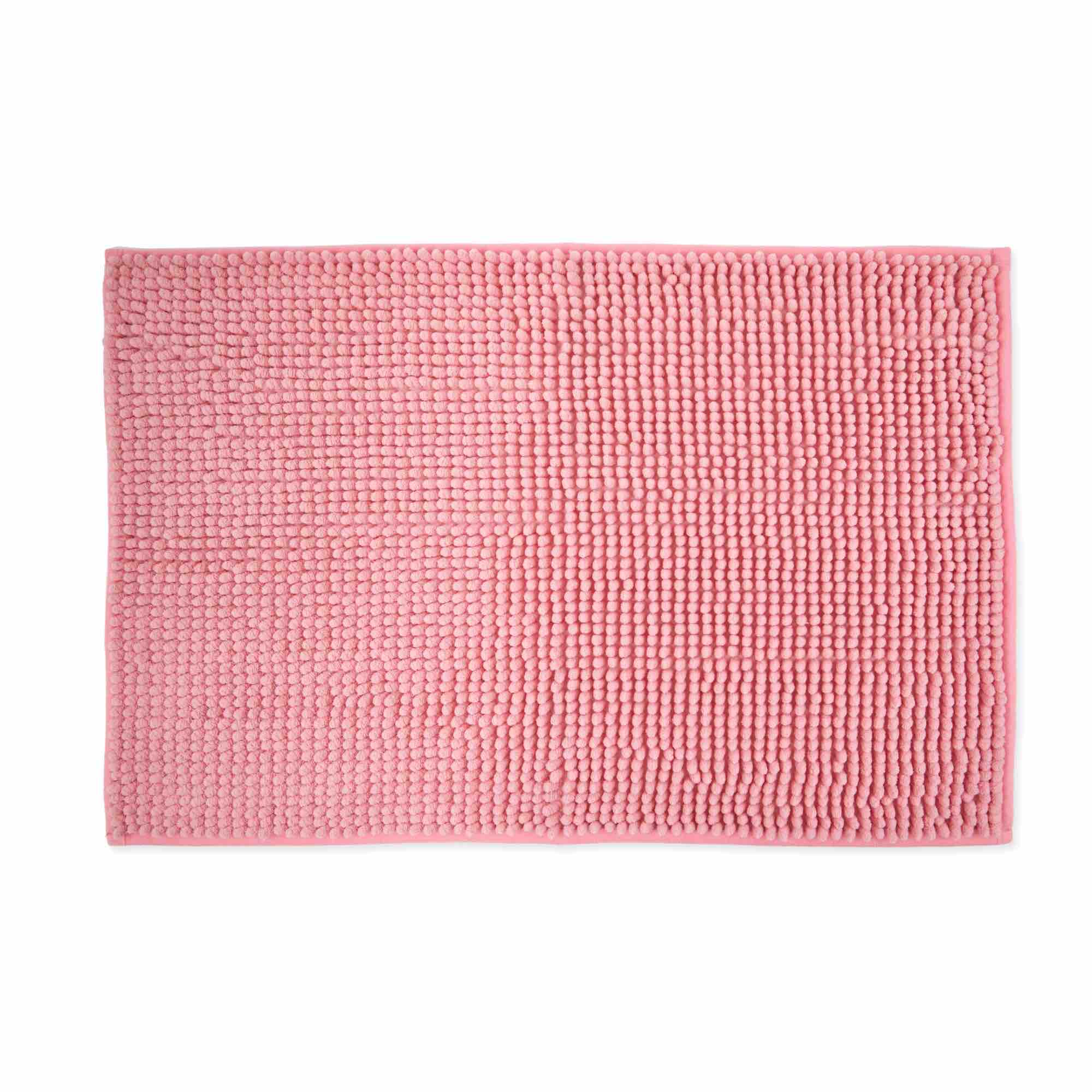 Soft Non-Slip Noodle Bath Mat in Dusky Pink – Absorbent & Quick-Dry Bathroom Rug for Shower, Tub, and Vanity Area