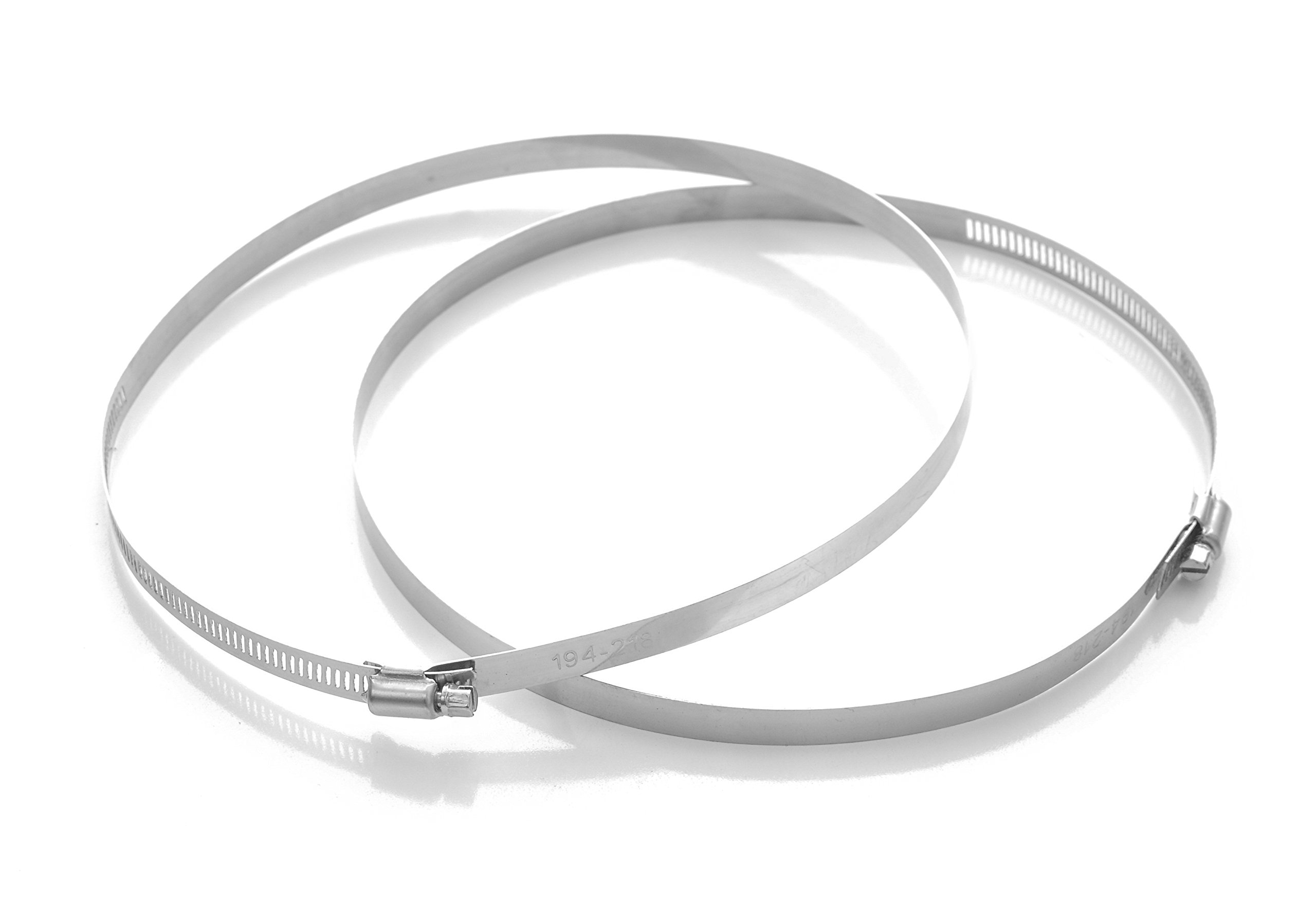 Milliard 8-Inch Duct Clamps - Heavy Duty Stainless Steel Hose Clamps with Quick Release Lever (2 Pack) - Perfect for HVAC, Automotive, and Plumbing Applications