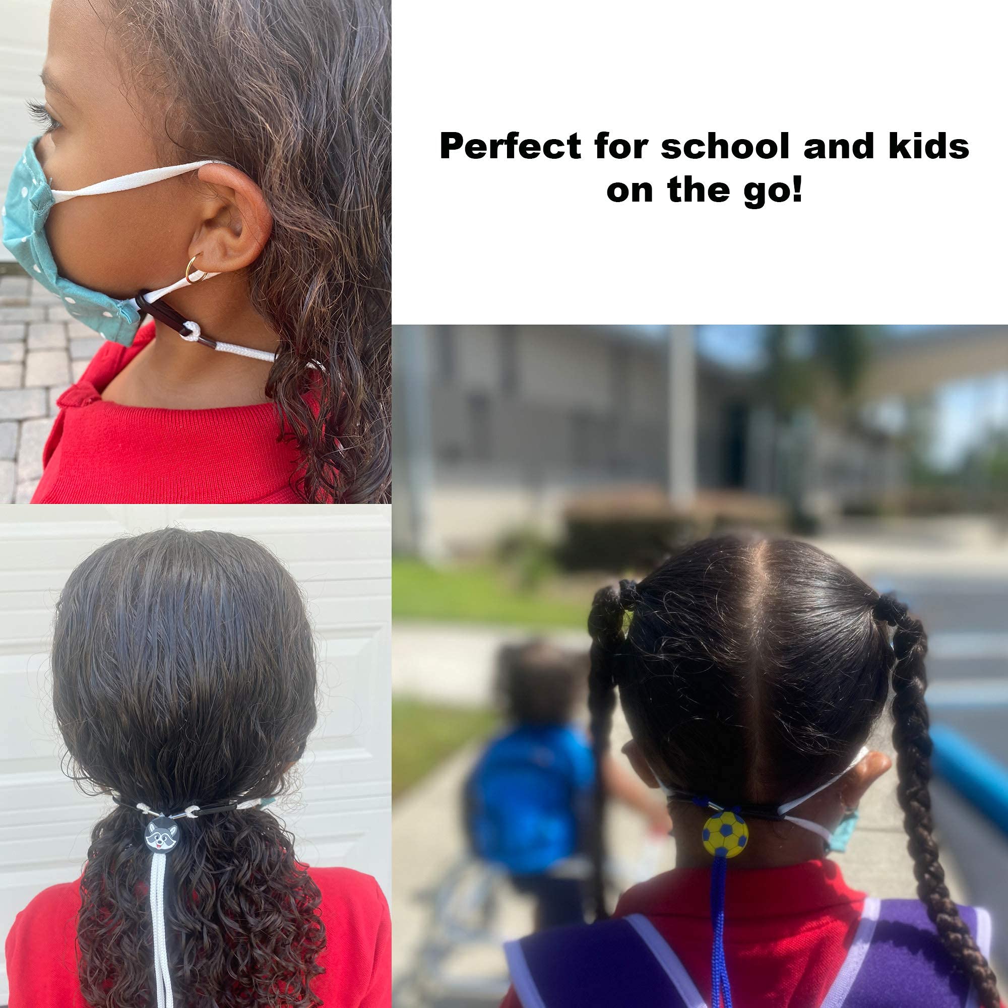 Adjustable Kids Mask Lanyard with Breakaway Clip - 5 Pack Safety Face Mask Holder for Children - Perfect for School, Travel & Outdoor Activities