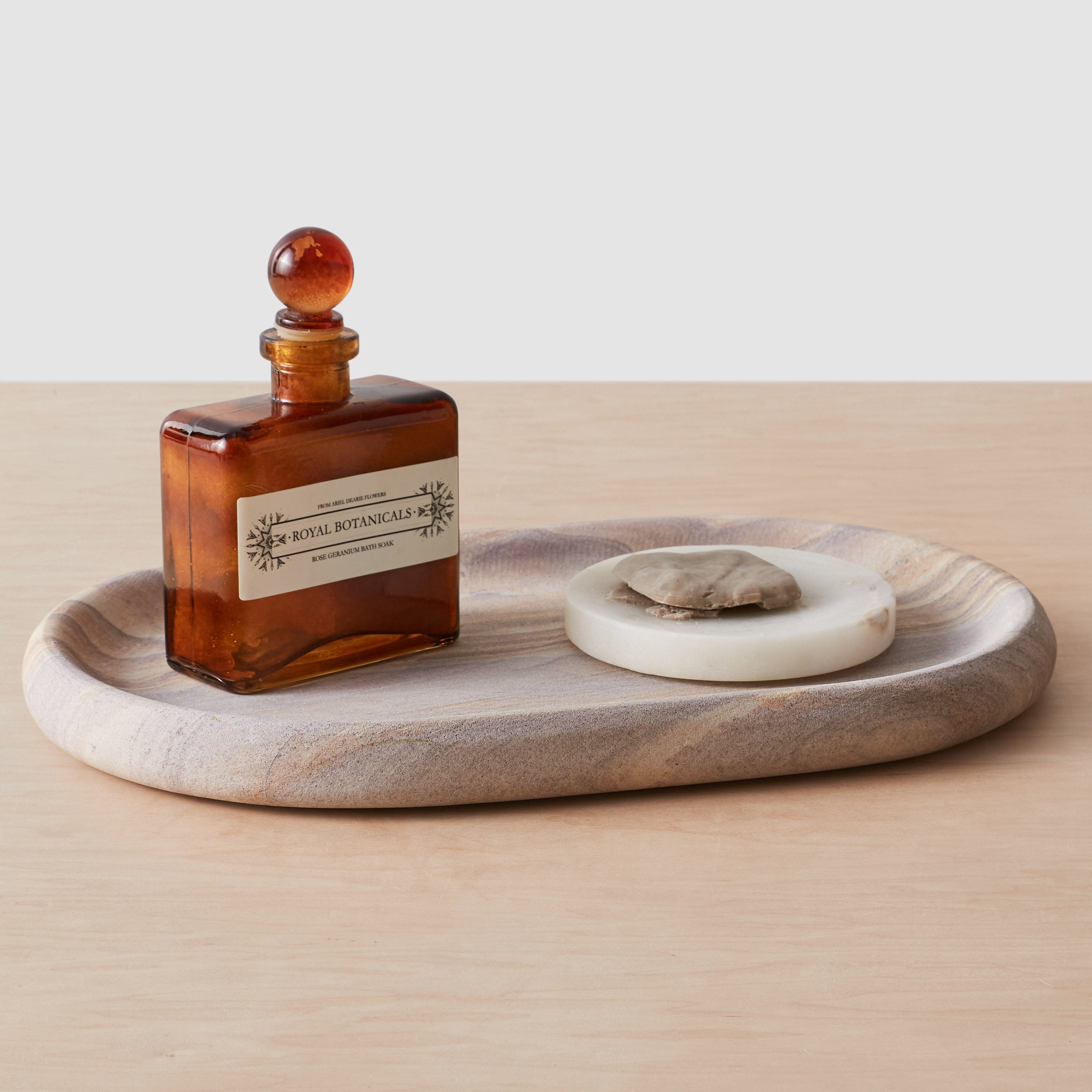 Eshana Handcrafted Sandstone Serving Tray - Natural Stone Appetizer Platter for Cheese, Charcuterie & Entertaining - Perfect for Dining, Kitchen & Home Decor