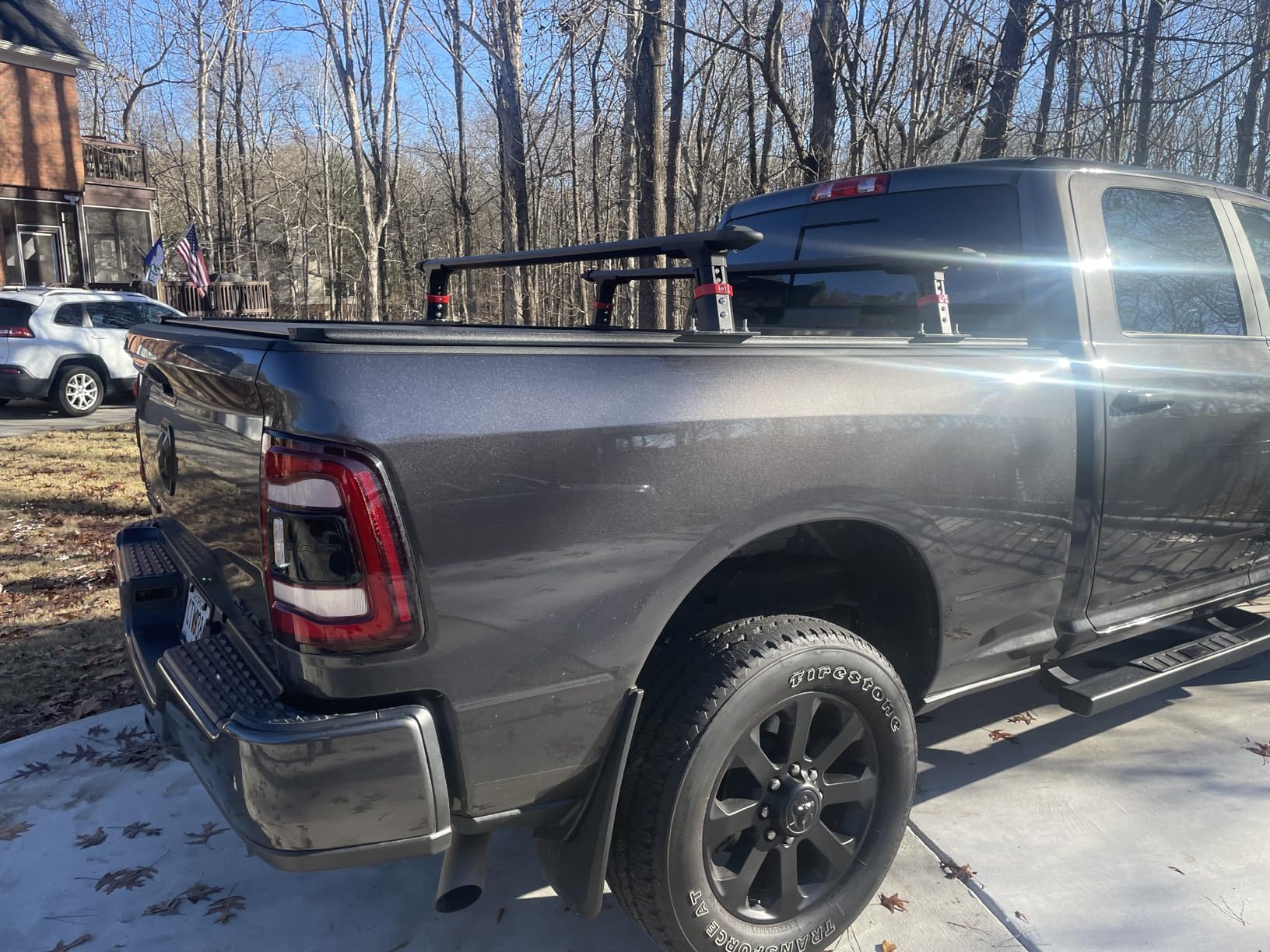Universal Extendable Aluminum Pickup Truck Bed Rack - T-Slot Rail Compatible with Tonneau Covers | Heavy Duty Cargo Carrier for Camping Gear, Ladders & Construction Equipment