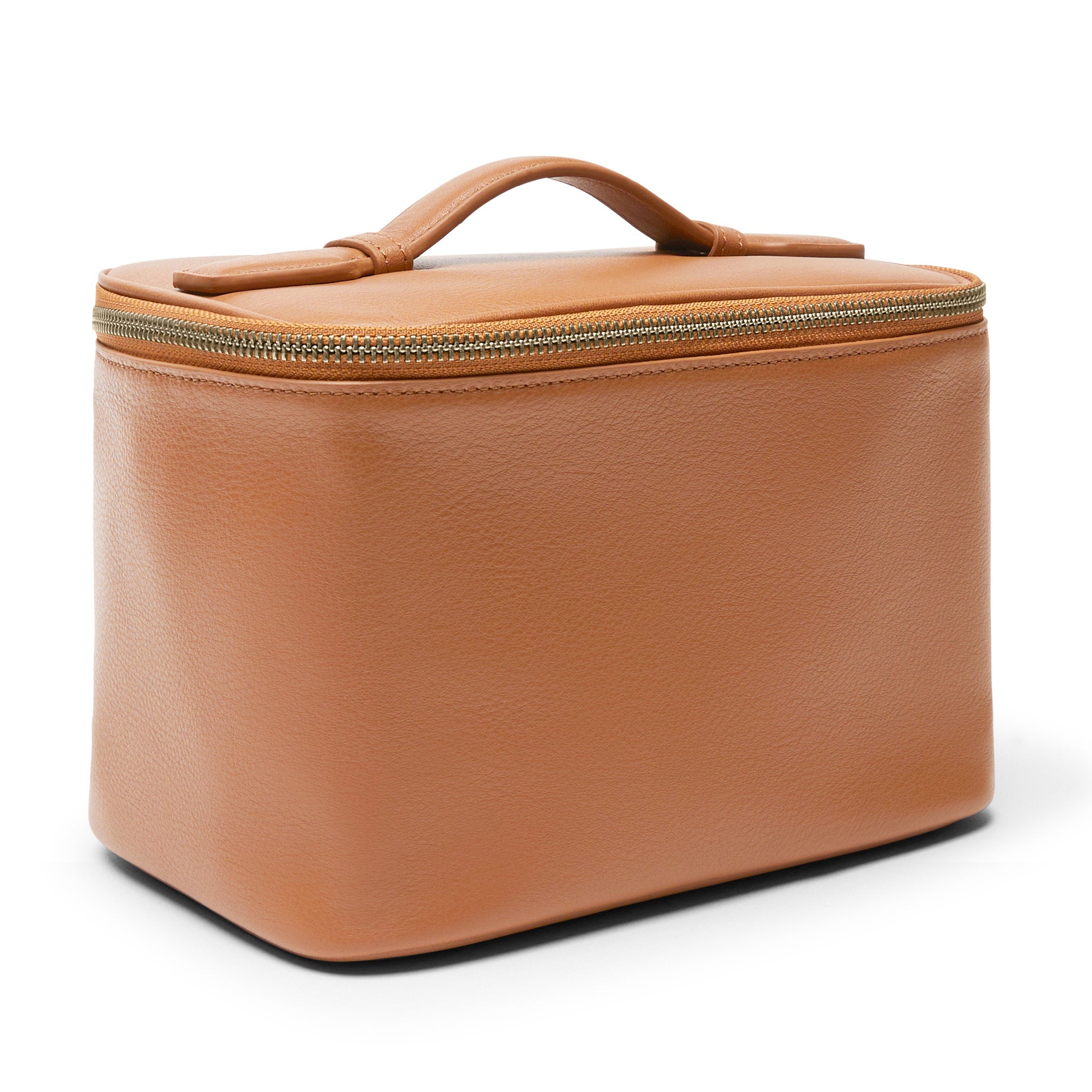 Professional Medium Train Case in Cognac - Perfect for Makeup Artists, Travel & Cosmetics Storage | Durable & Stylish Beauty Organizer