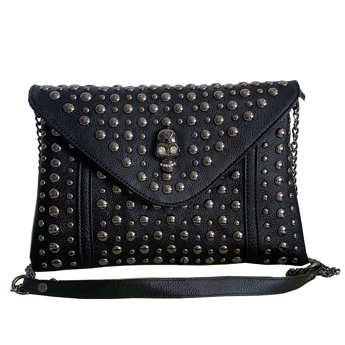 Stylish Studded Skull Shoulder Bag for Women - Punk Rock PU Leather Crossbody Purse with Rivet Details | Perfect for Concerts, Night Out & Gothic Fashion