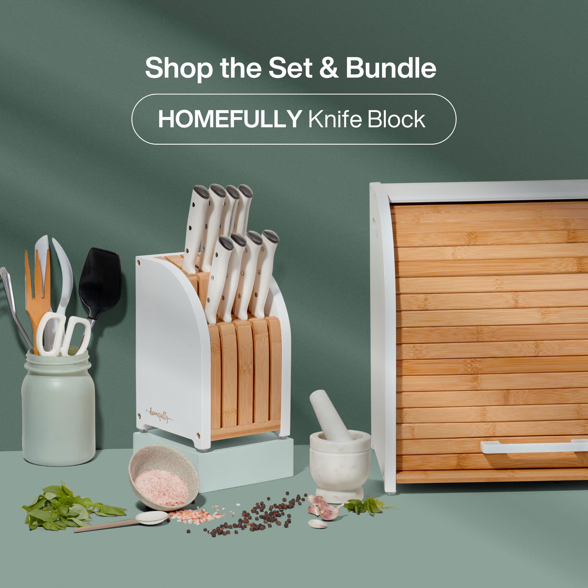 HOMEFULLY Extra Large Bamboo Double Layer Bread Box - Roll Top Wooden Bread Bin for Kitchen Countertop Storage | Modern White Bread Box for Bread, Buns & Pastries | Perfect for Home, Bakery & Restaurant Use
