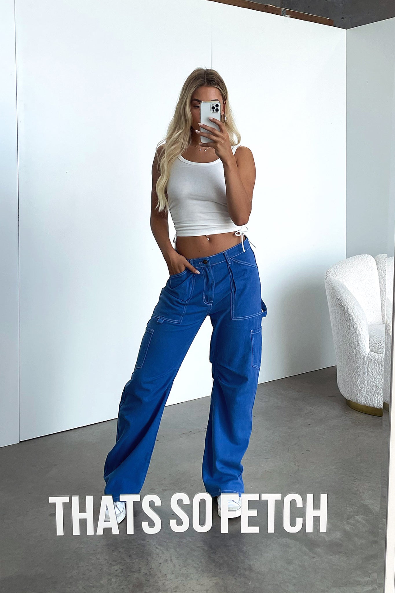 Lioness Miami Vice Pants for Women - High Waisted Royal Blue Retro 80s Style Pants | Perfect for Casual Wear, Night Out, and 80s Theme Parties
