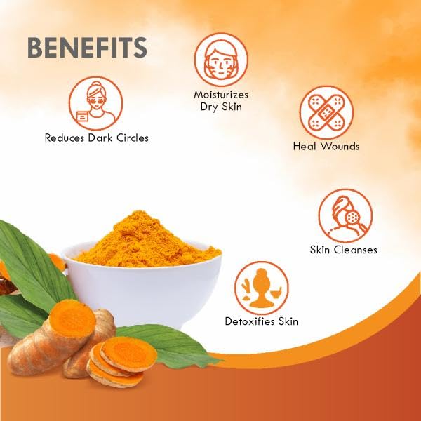 Organic Kasturi Haldi Powder for Face & Body - 100Gm | Natural Skin Whitening, Brightening & Glowing Treatment | Oil Control Facial Scrub | Pure Herbal Beauty Care for Babies & Bridal Prep | Perfect for Daily Skincare & Special Occasion Beauty Rituals