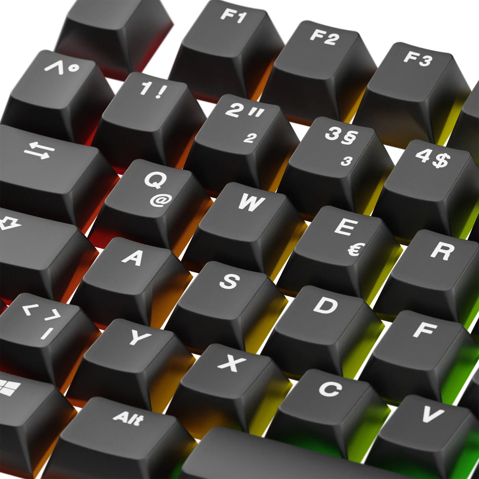 Keycaps Basics Classic Black DE - Mechanical Keyboard Keycaps for Typing & Gaming | Durable ABS Keycaps for PC, Mac, Laptop