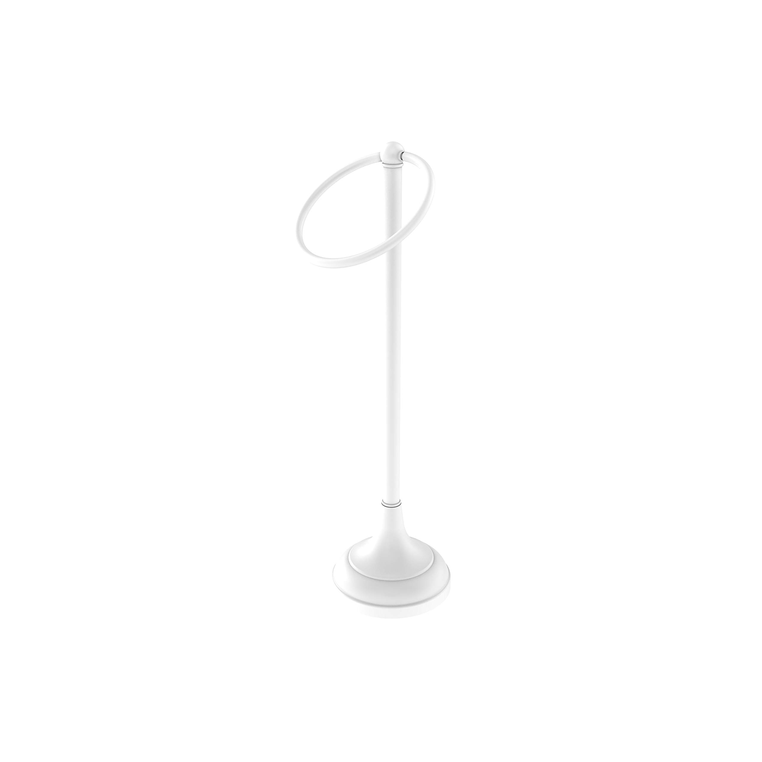 Allied Brass TR-10 Matte White Vanity Top Single Ring Guest Towel Holder - Perfect for Bathroom, Powder Room & Guest Room Decor