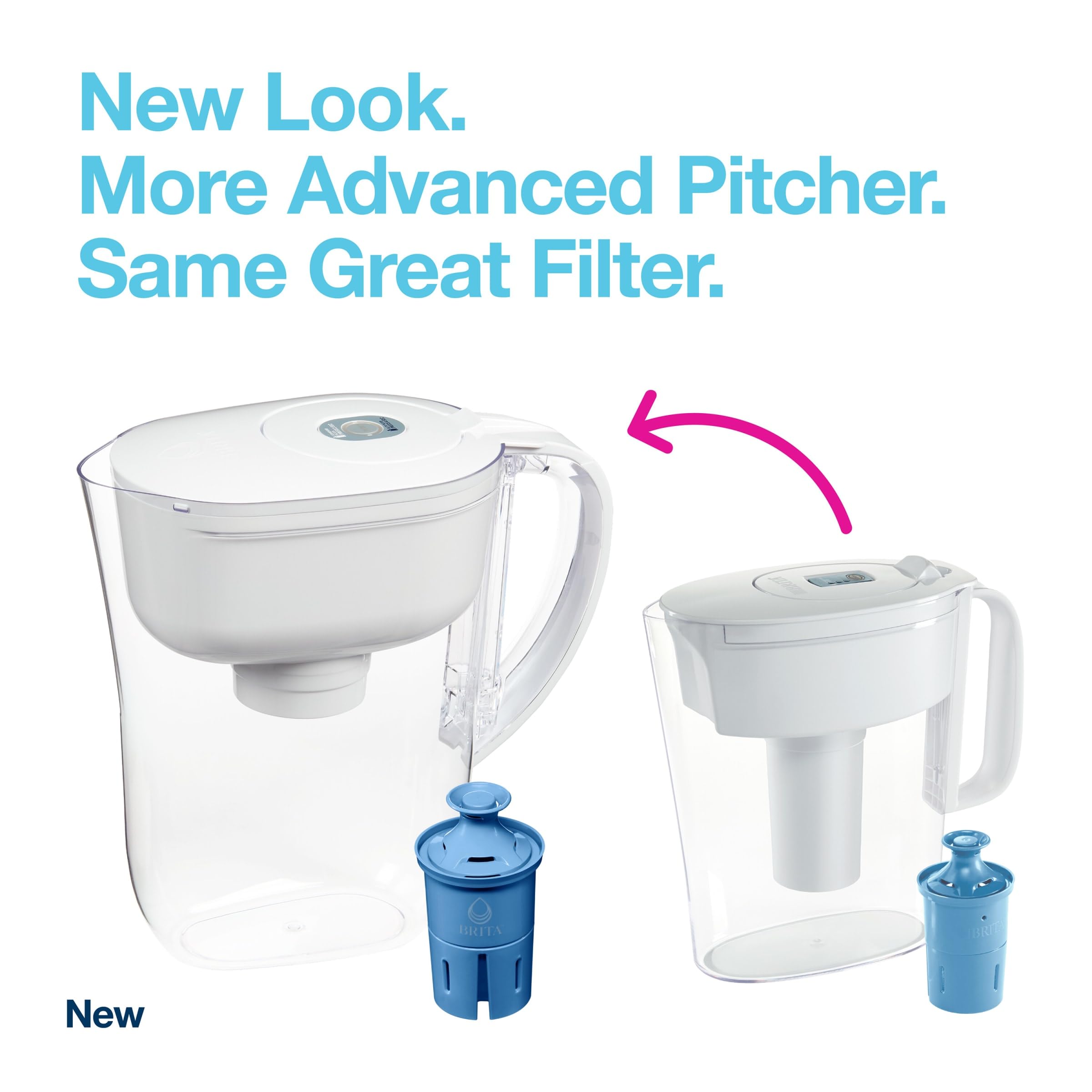 Brita Metro Elite Water Filter Pitcher - 6 Cup White | 99% Lead Removal | Includes 1 Filter | Perfect for Home, Office & Travel | Clean Drinking Water Solution
