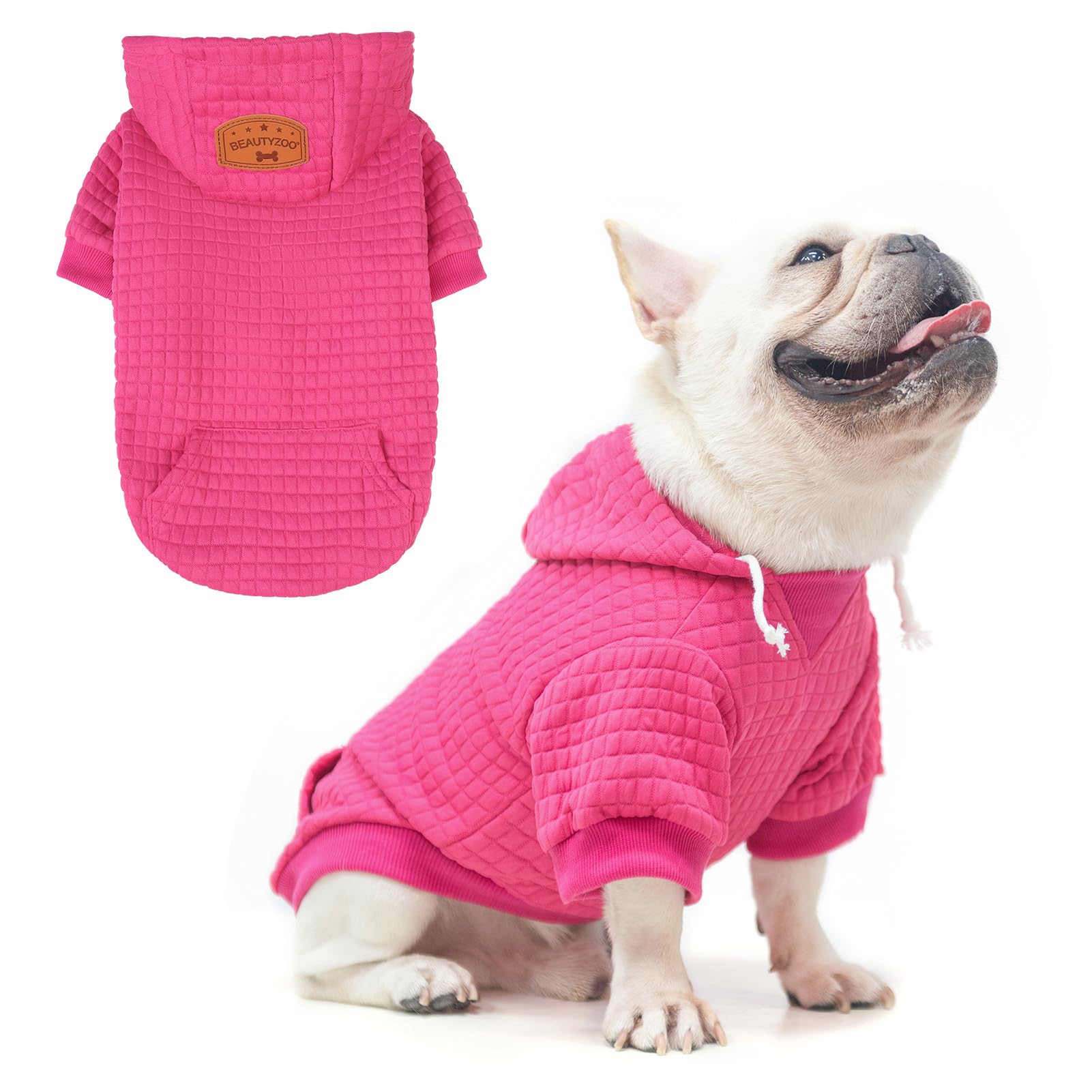 BEAUTYZOO Dog Hoodie - Warm Winter & Fall Dog Sweater for Small, Medium, Large Dogs - Cozy Puppy Clothes with Pocket for Bulldogs, Pitbulls & Cats - Perfect for Outdoor Walks, Pet Photos & Cold Weather Protection