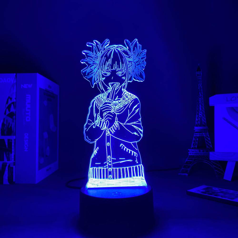 3D LED Night Light - Anime My Hero Academia Toga Himiko Lamp for Kids | 7 Color Touch, Bedroom Decor, Birthday Gift, Manga Desk Lamp | Perfect for Boys' Rooms, Gaming Setups & Anime Themed Parties