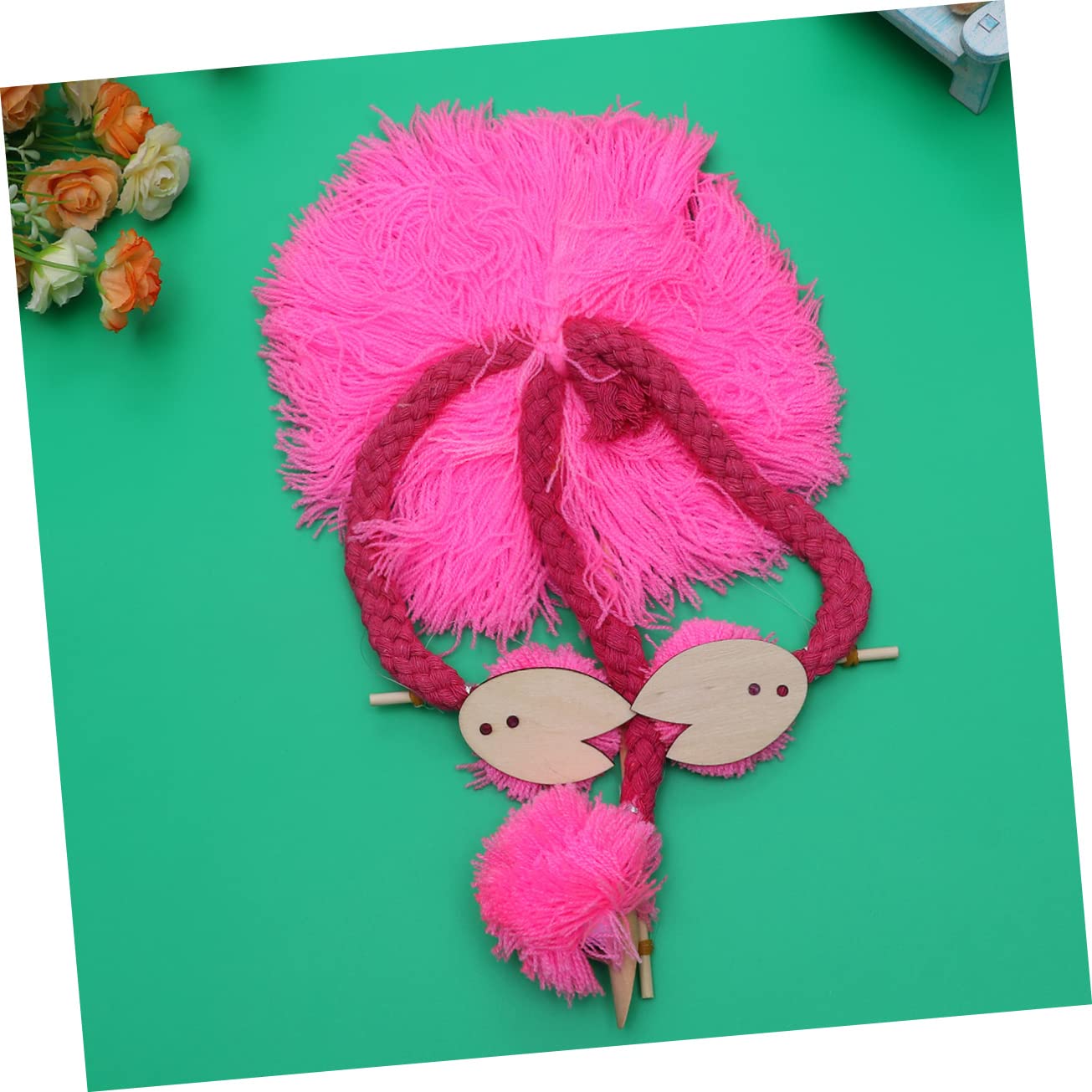 15-Piece Chicken String Pull Toy - Tropical Flamingo Decorations, Wooden Puppets & Hawaiian Themed Pull String Puzzle for Girls - Perfect for Birthday Parties, Baby Showers & Kids' Room Decor