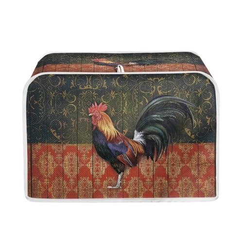 Rooster Chicken Floral Wood