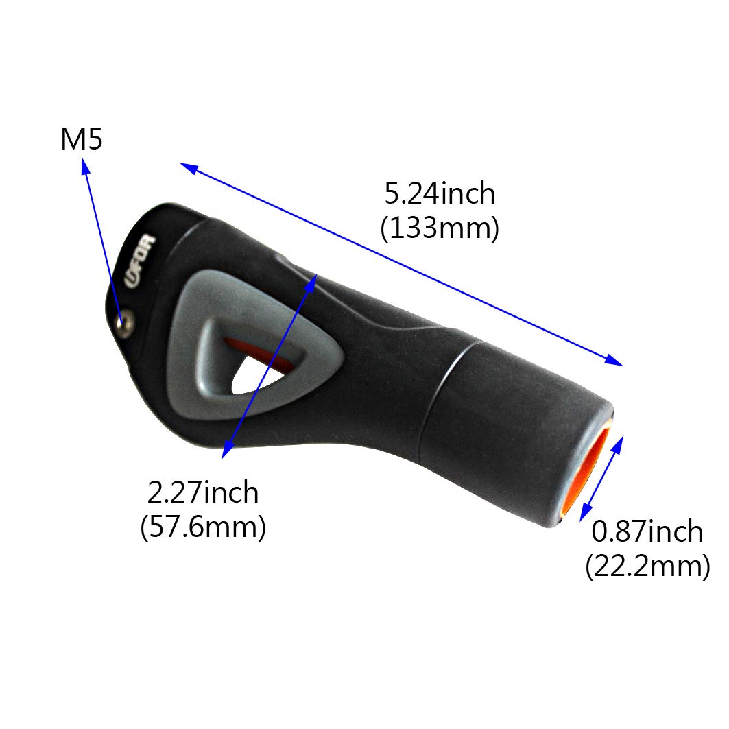 UFOR CAVO Ergonomic Mountain Bike Handlebar Grips - Dual Color Lock-On Rubber Grips with Aluminum Locking Clamps for MTB, BMX, Touring & Commuting Bikes (133mm, Made in Taiwan) - Perfect for Trail Riding, Urban Commuting & Long-Distance Cycling