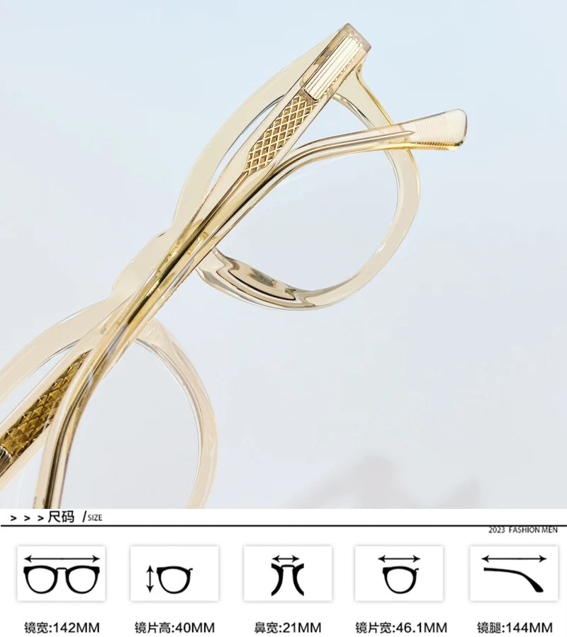 Stylish Black Acetate Unisex Oval Full Rim Eyeglasses BM031 - Perfect for Reading, Work & Fashion Accessories