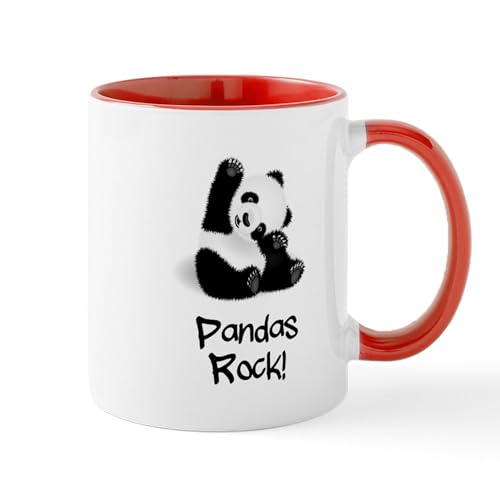 White/Red Inside - Panda's Rock! Mugs