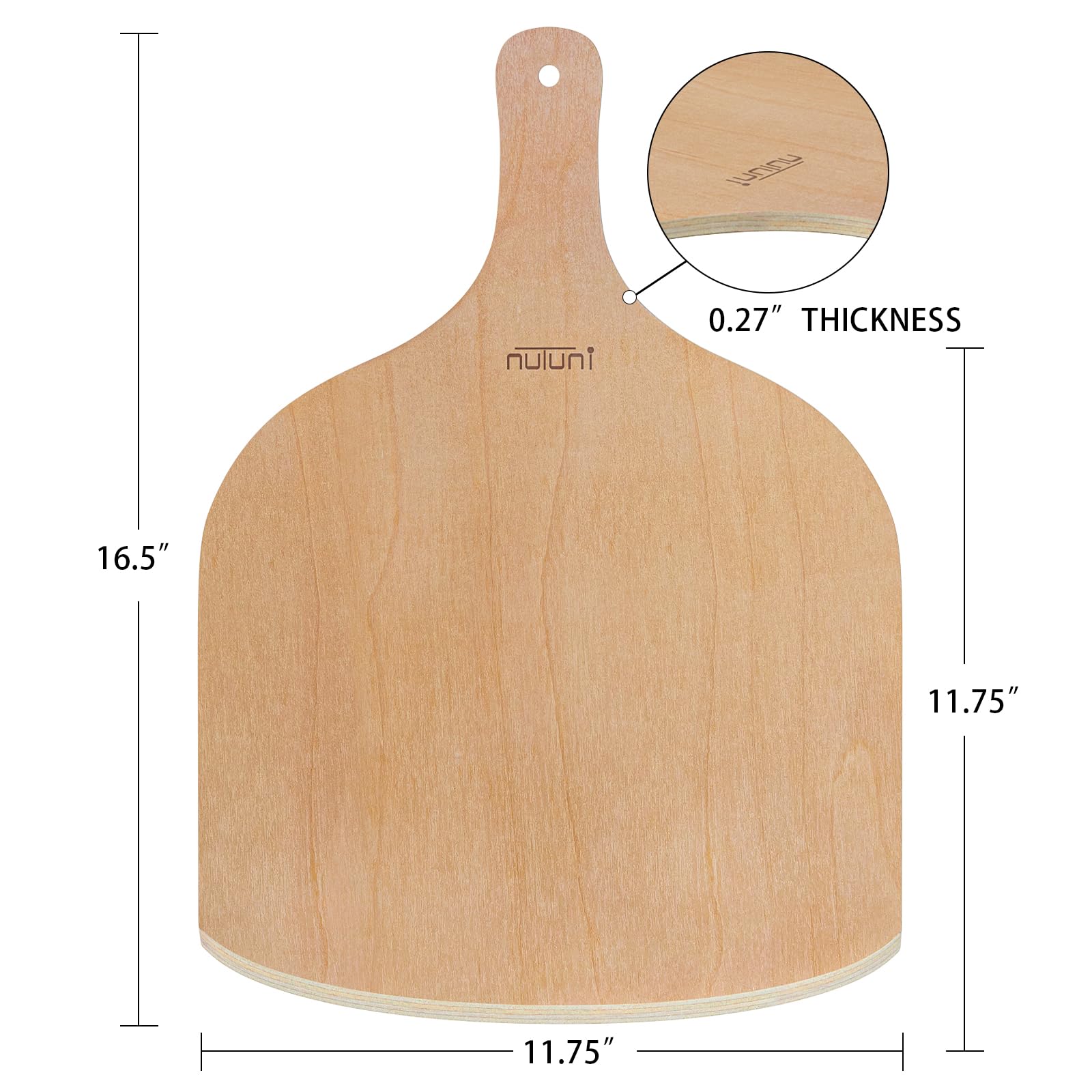 2 Pack 12 Inch Wooden Pizza Peel Set - Large Pizza Paddle for Oven, Stone, Grill & Baking Bread | Perfect for Home Kitchen, Outdoor BBQ & Restaurant Use