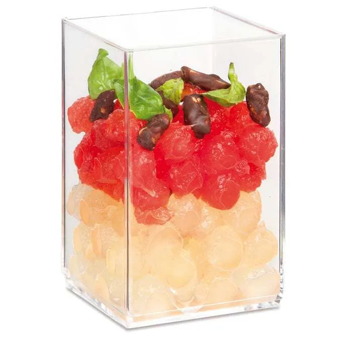 Comatec Square Stackable Glass 2.5oz - Clear Small Drinking Glasses for Juice, Whiskey & Cocktails - Perfect for Home, Bar, Restaurant & Party Use