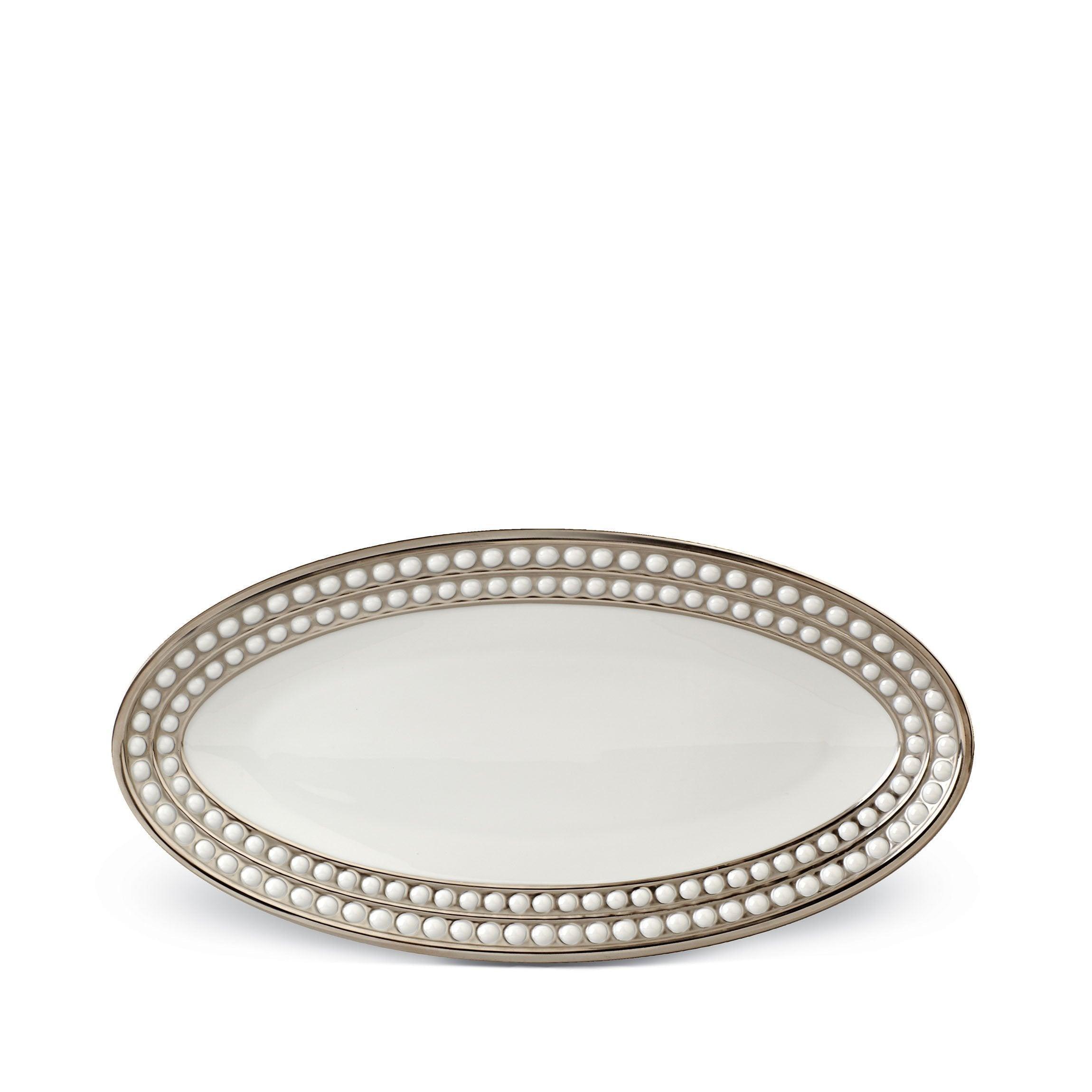 Perlée Oval Platter - Elegant Serving Tray for Dinner Parties, Home Decor & Entertaining | Durable Ceramic Appetizer Plate for Cheese, Fruits & Desserts
