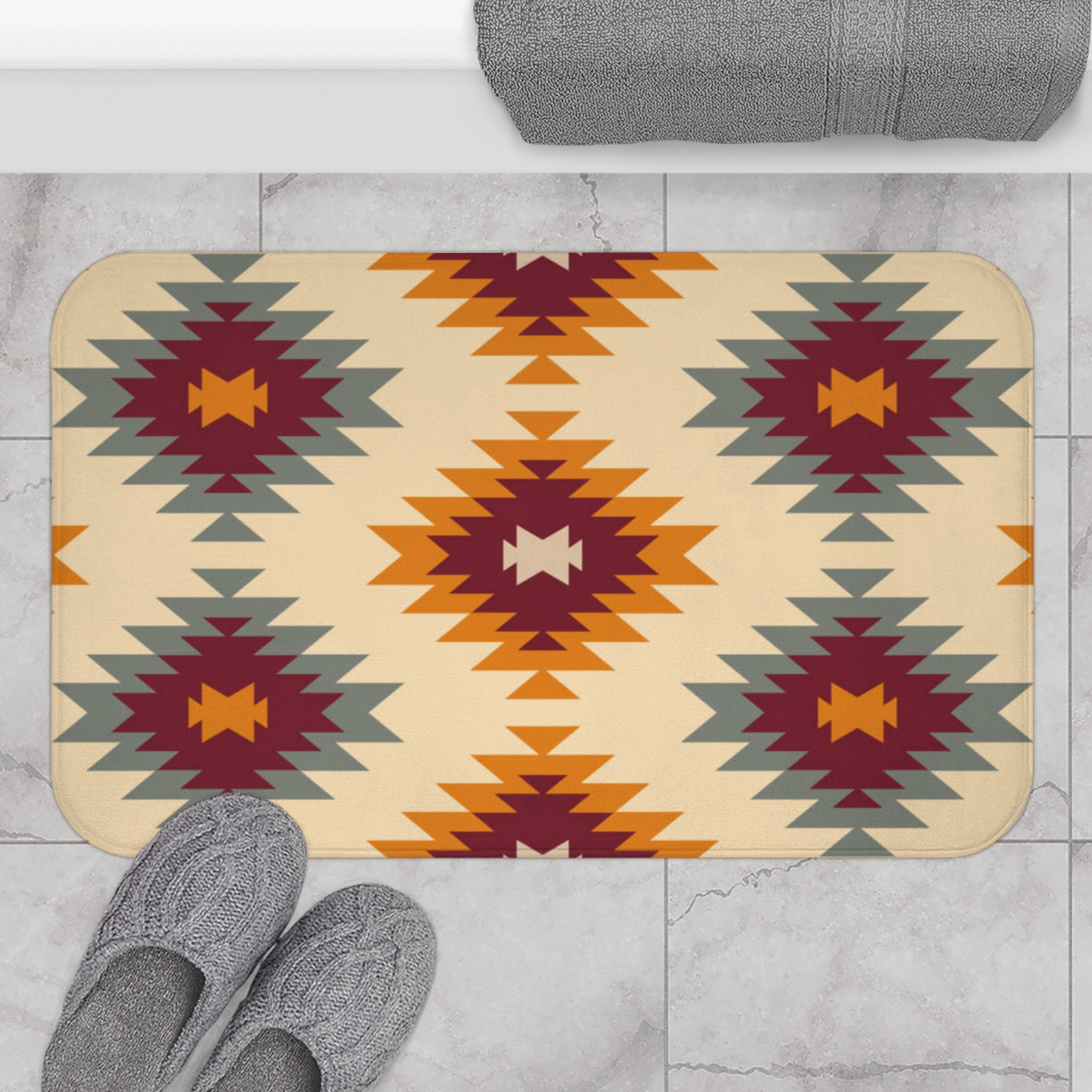 Adobe Sunset Bath Mat - Soft Non-Slip Southwestern Style Bathroom Rug for Showers & Floors | Perfect for Southwest Decor, Boho Chic Homes & Spa Retreats