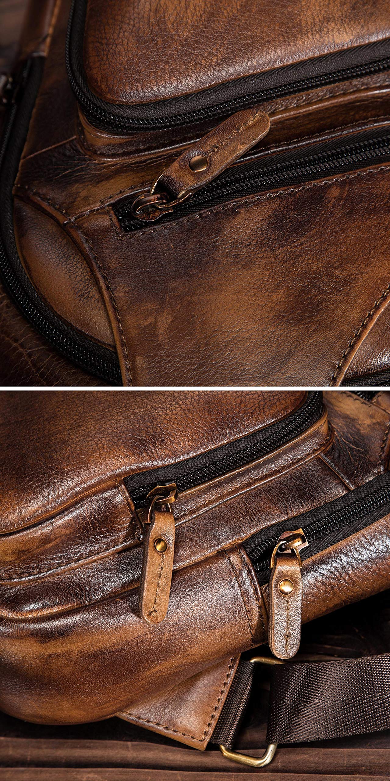 **Le'aokuu Men's Leather Crossbody Sling Bag - Stylish Casual Chest Bag for Travel, Hiking & Daily Use - Designer Shoulder Strap Bag 8015**    *Perfect for outdoor adventures, commuting, or casual outings - a versatile and fashionable accessory for men.*