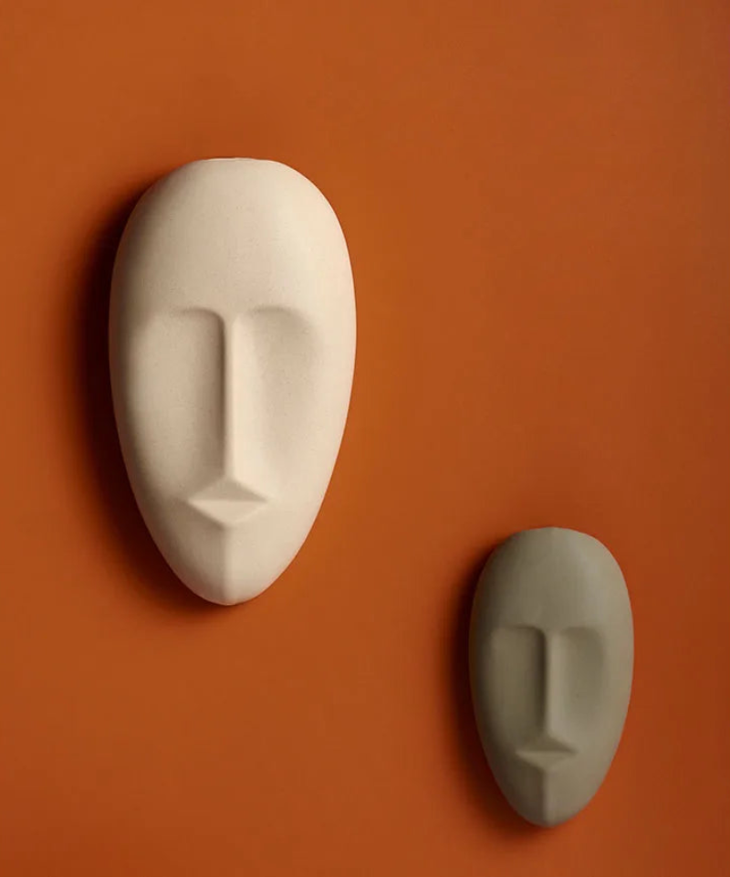About a Face Ceramic Wall Accent & Vase - Handmade Home Decor for Living Room, Bedroom, or Office - Unique Gift Idea for Housewarming & Interior Design