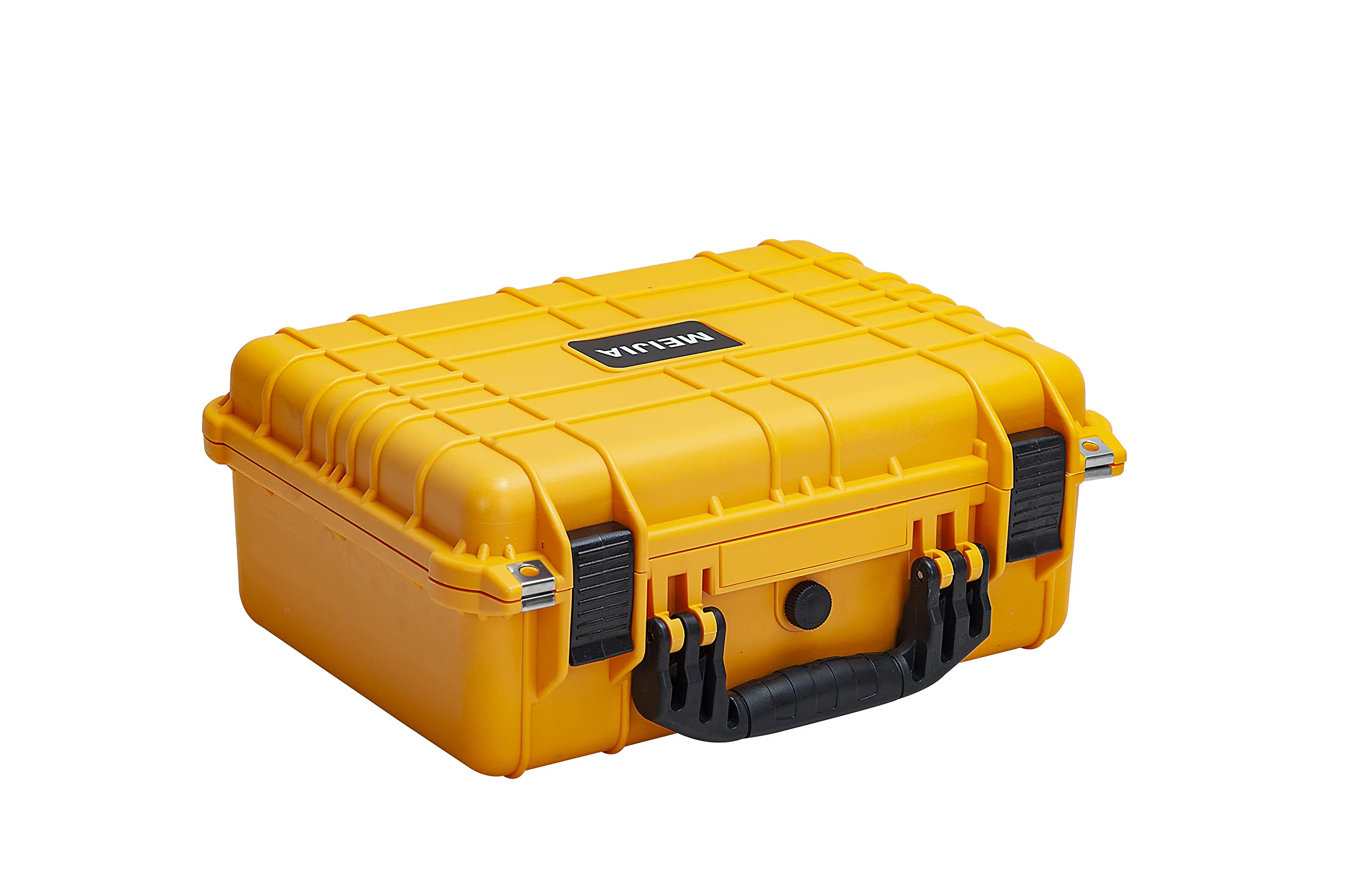 MEIJIA 15.98x12.99x6.85inch Waterproof Hard Protective Case with Customizable Foam - Durable All-Weather Storage for Drones, Cameras, Equipment & Pistols - Perfect for Travel, Outdoor Adventures & Professional Use (Yellow)