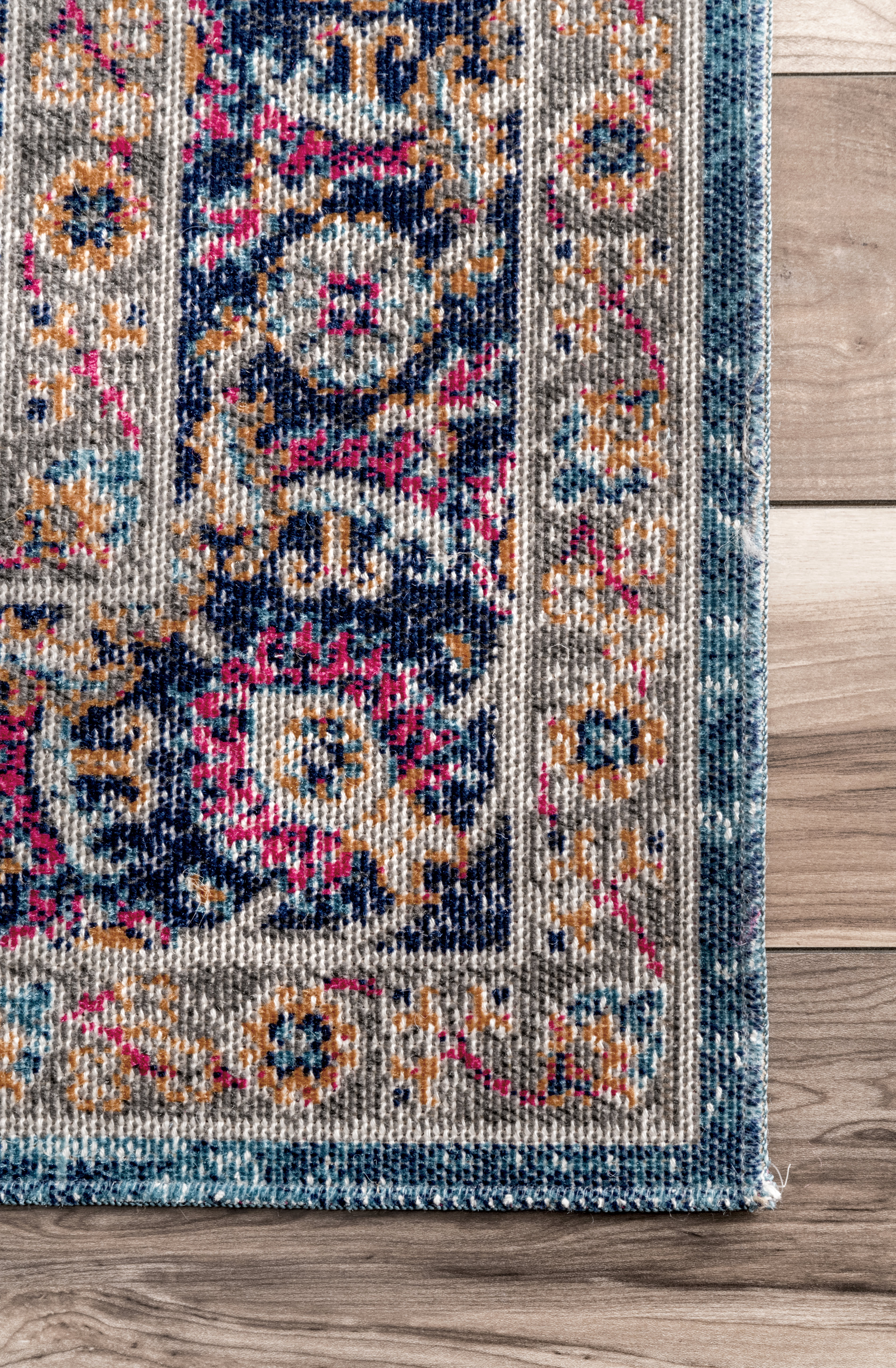 Cardinal Lily Herati Rug - Handmade Blue Persian Oriental Area Rug for Living Room, Bedroom & Dining Room Decor