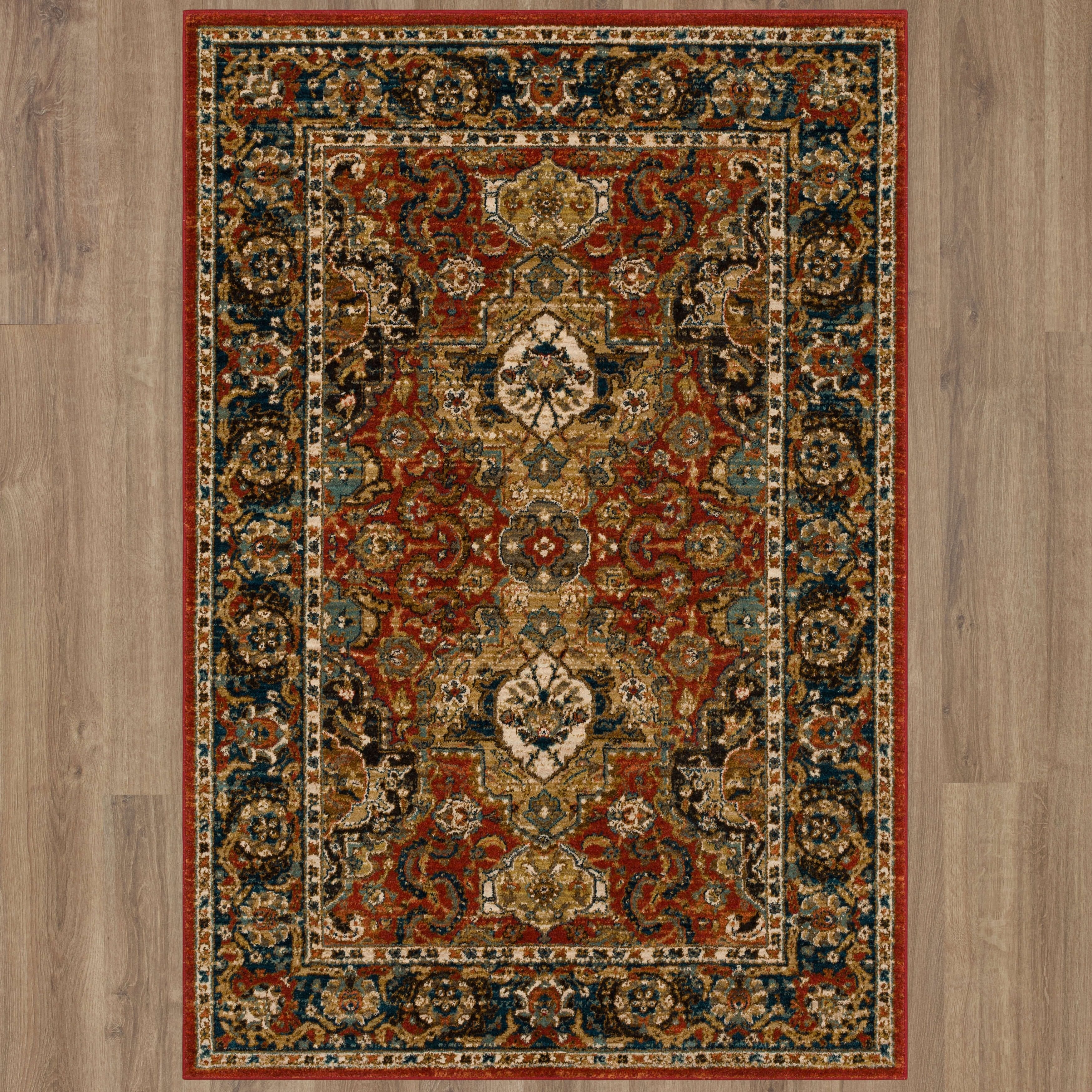 Dhahar Garnet Rug 1.5' x 1.5' - Soft Bohemian Style Area Rug for Living Room, Bedroom & Dorm Decor