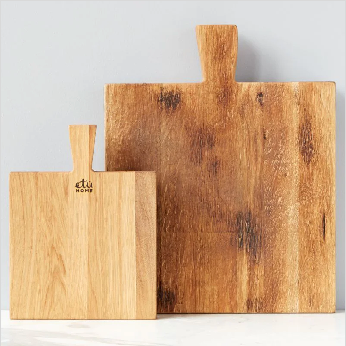 Premium French Oak Wood Cutting Board - Medium Square Size for Kitchen, Charcuterie & Cheese Serving - Durable & Stylish Chopping Board for Home Chefs & Entertaining