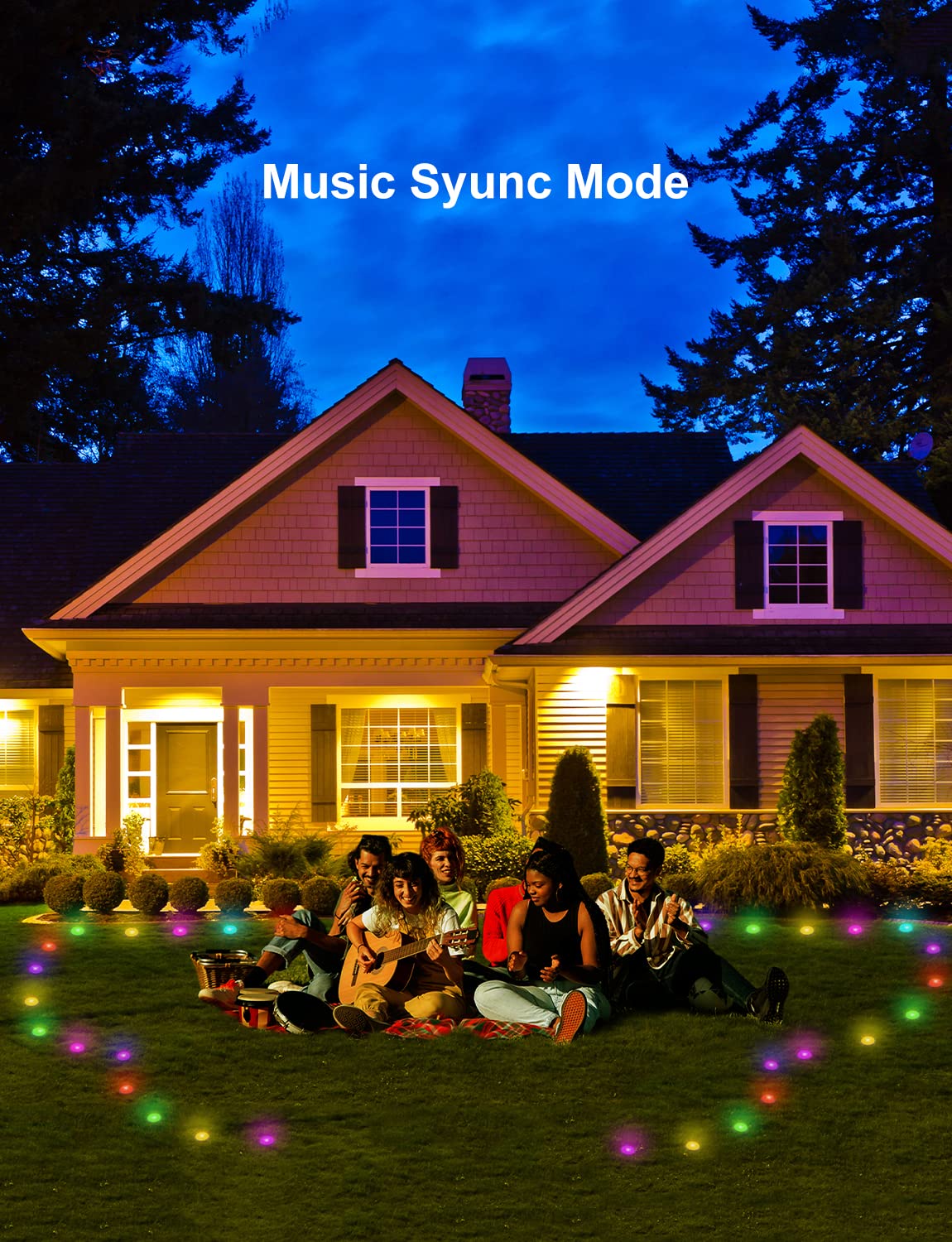 26 Pack Outdoor Ground Lights - 59FT Smart RGBICW Pathway Lighting with Alexa & App Control, IP67 Waterproof Landscape Lights for Garden, Yard, Patio, Lawn Decor | Perfect for Evening Walkways, Backyard Parties & Holiday Decorations
