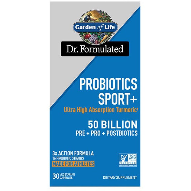 Garden of Life Dr. Formulated Probiotics Sport+ for Athletes - Digestive & Immune Support - 30 Billion CFU - Gluten & Dairy Free - Pre-Workout & Recovery Supplement for Active Lifestyles